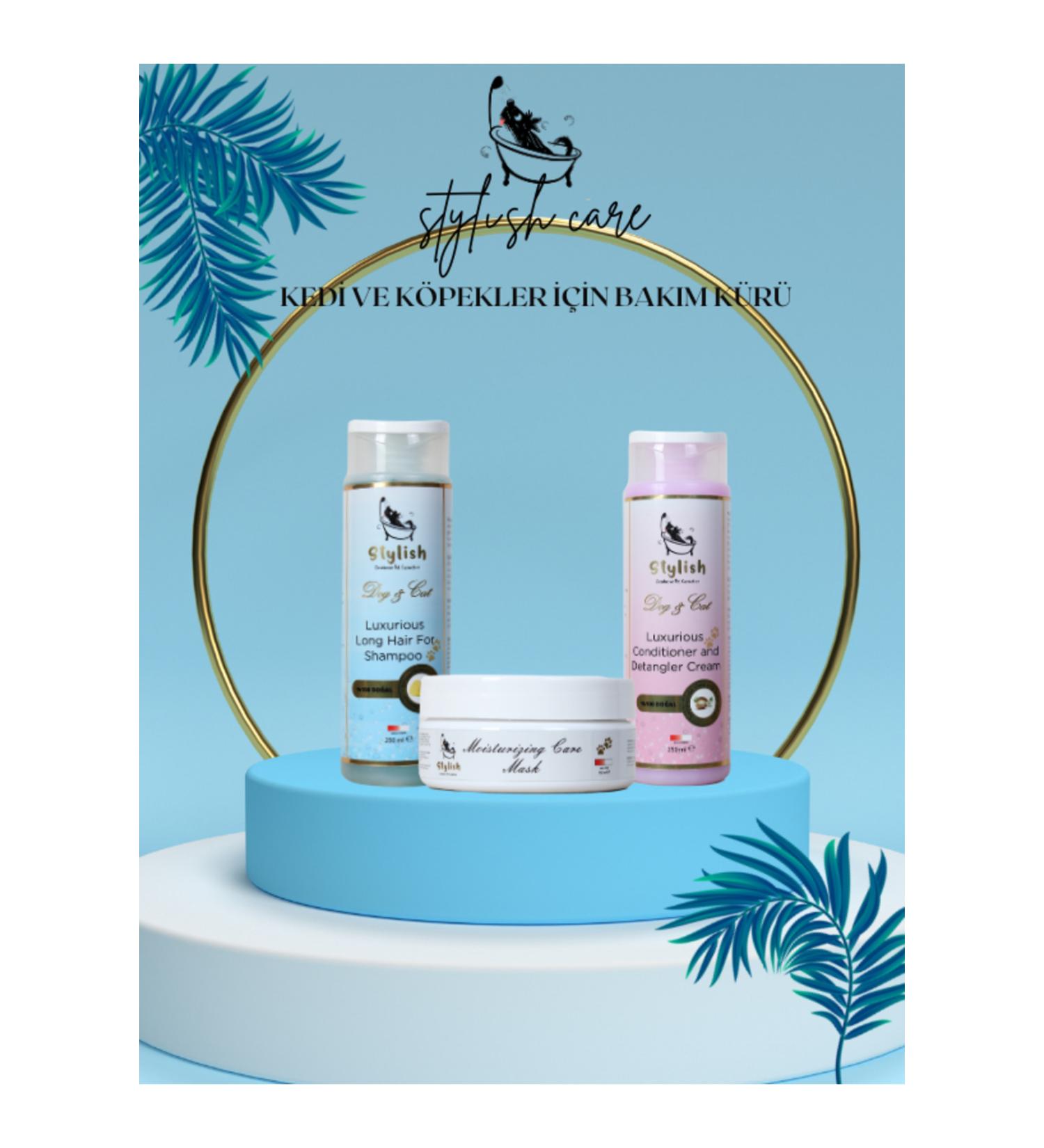 Stylish Exclusive Pet Cosmetics Care Set for Long Haired Cats and Dogs 3-Piece Set