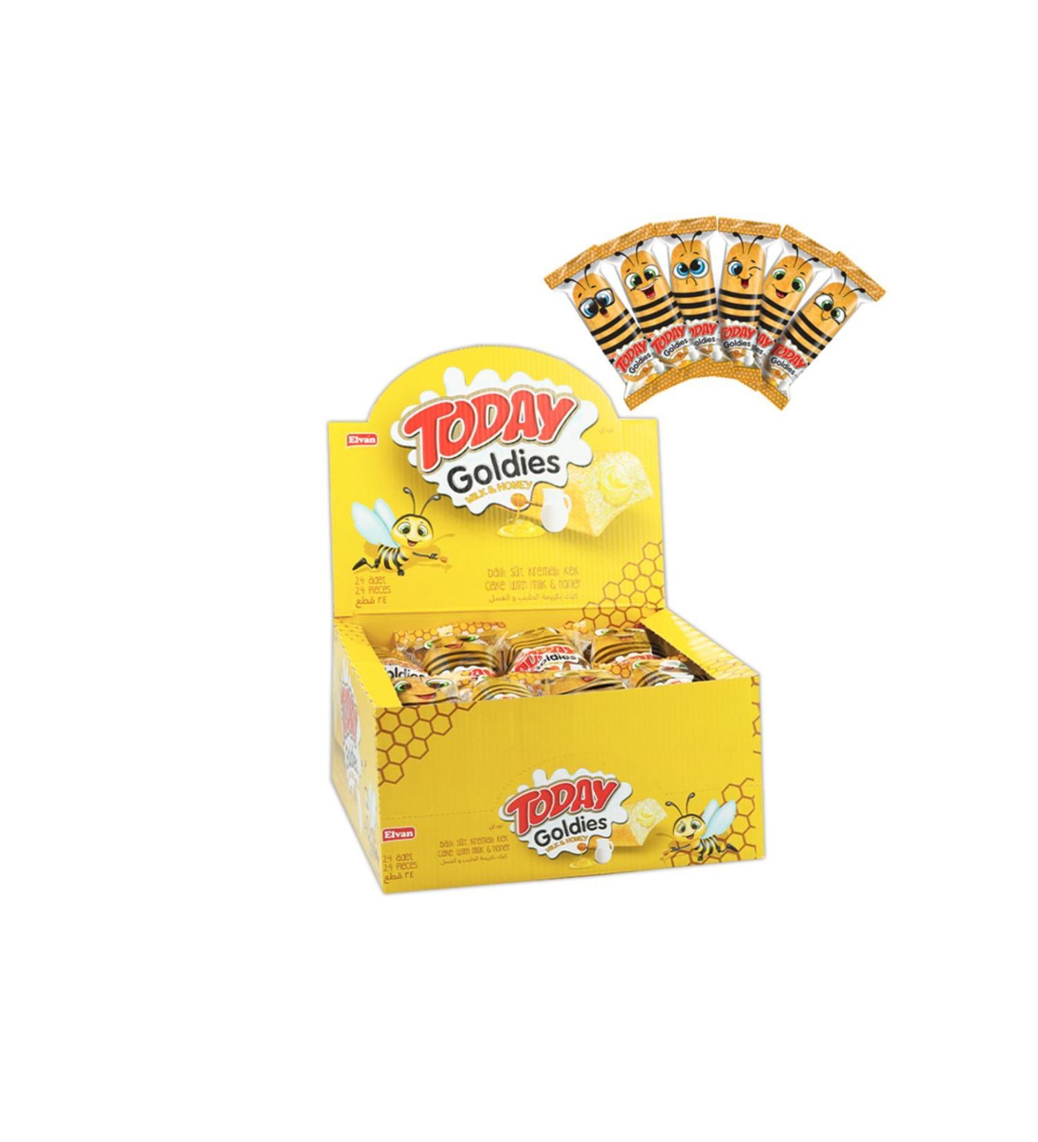 Elvan Today Goldies Honey-milk 35 gr. 24 Pieces (1 Box) - Buy Online on GoSupps.com