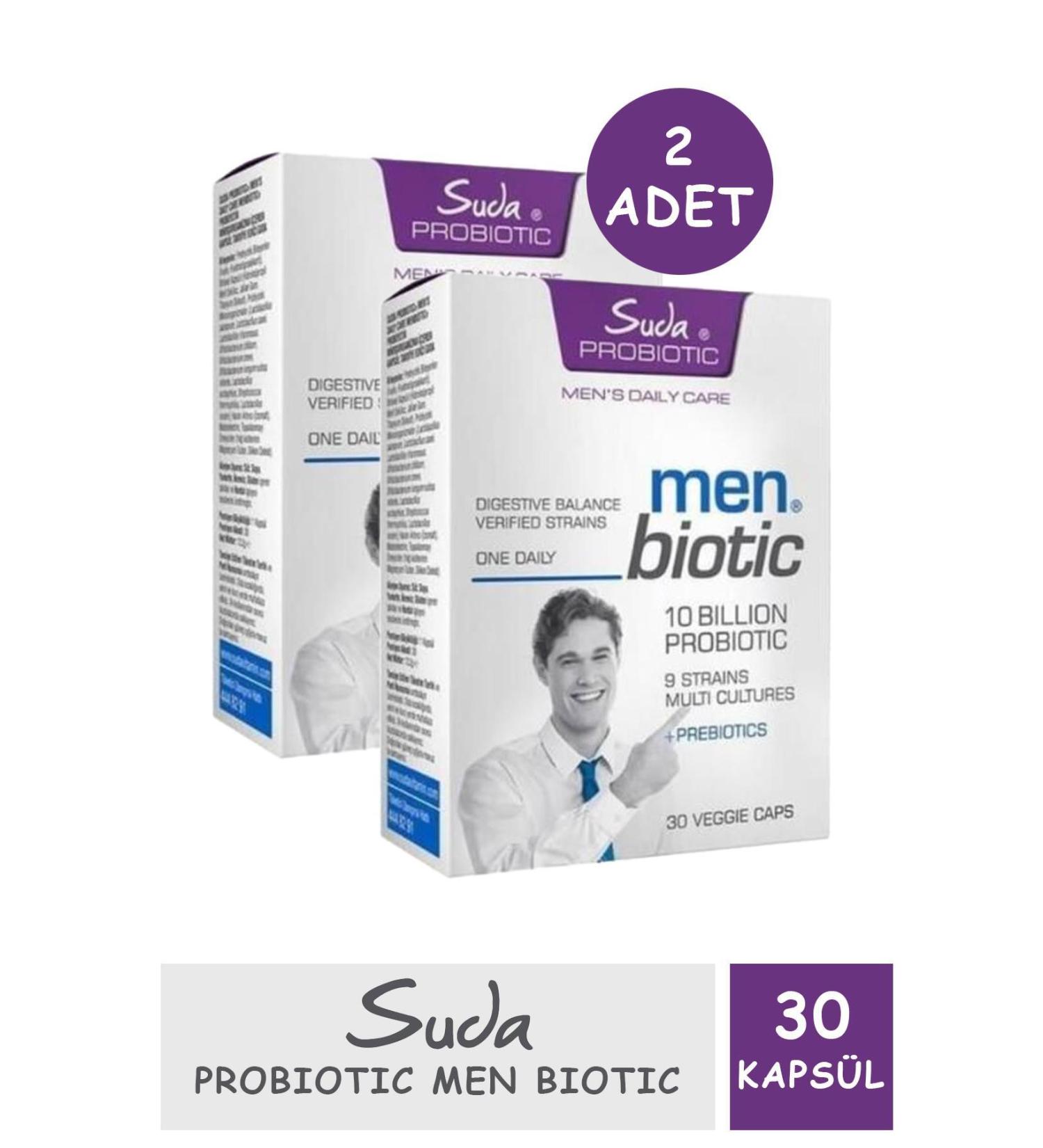 Water Vitamin Probiotic Men Biotic 30 Veggie Capsules 2 Pieces