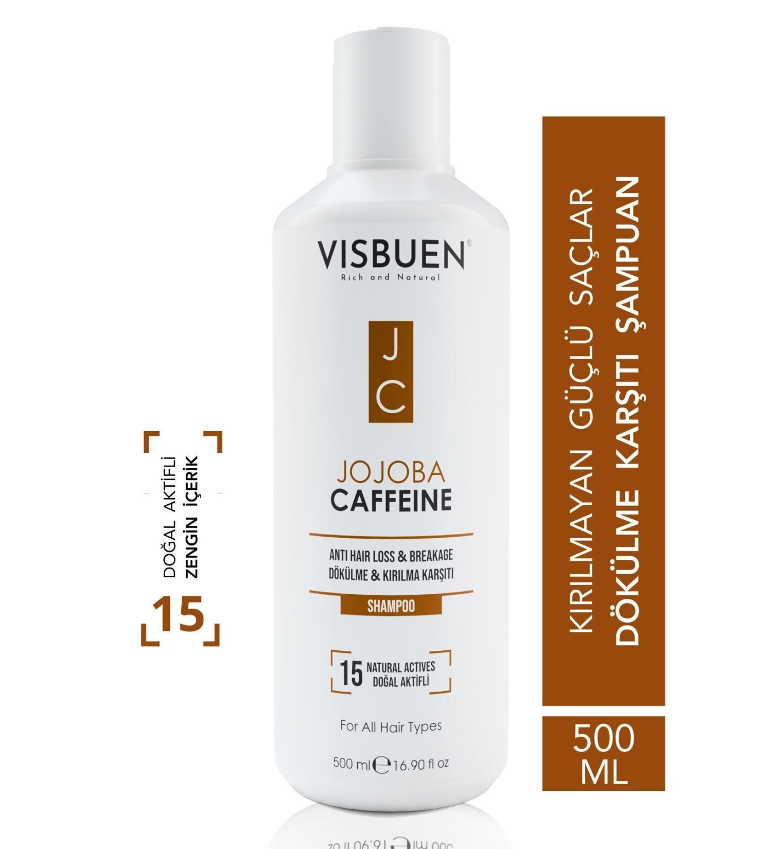 Visbuen Jojoba Caffeine 15 Natural Active Anti Hair Loss and Breakage Shampoo - Buy Online on GoSupps.com