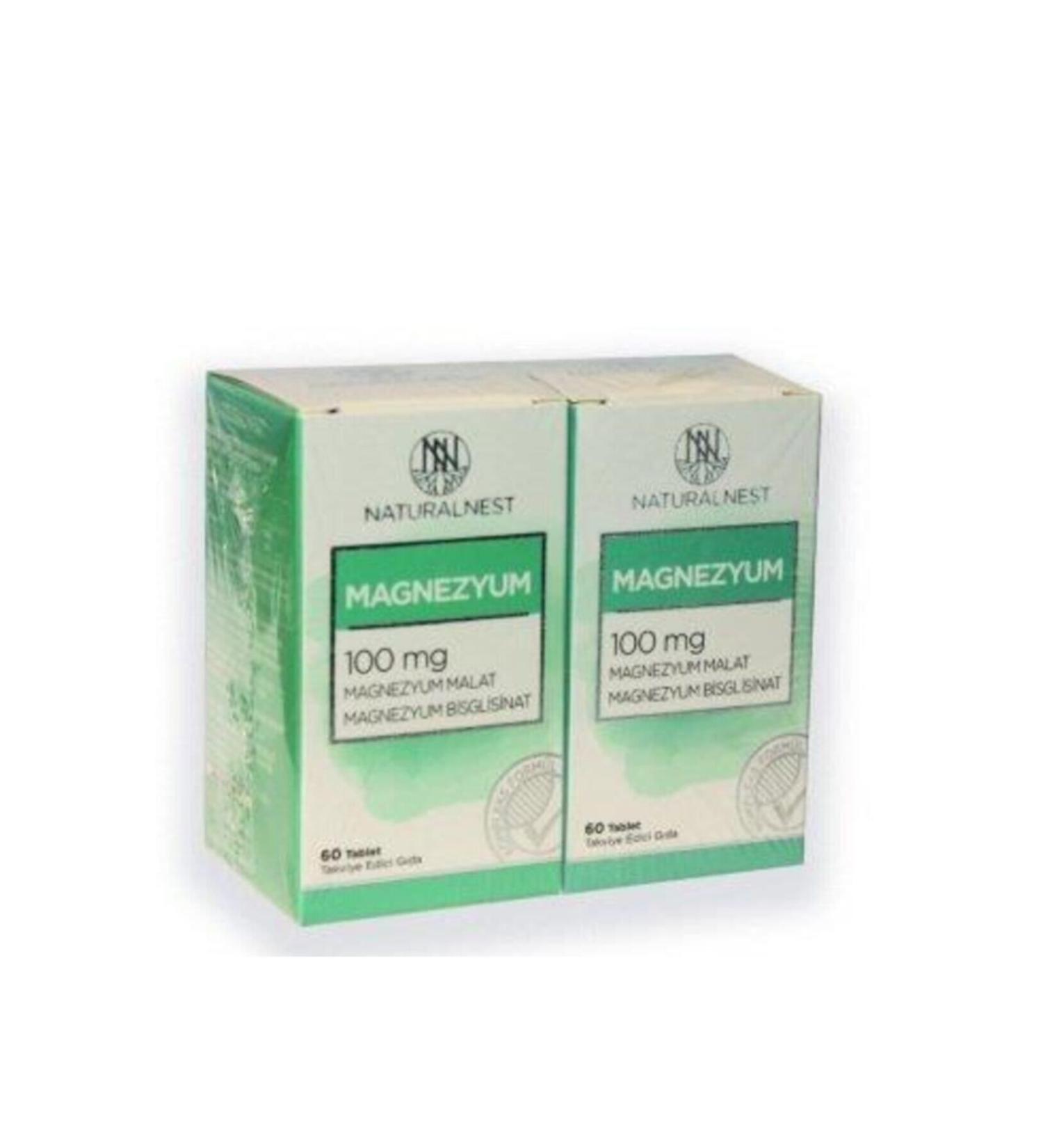 Natural Nest Naturalnest Magnesium 100 Mg 60 Tablets 2 Li