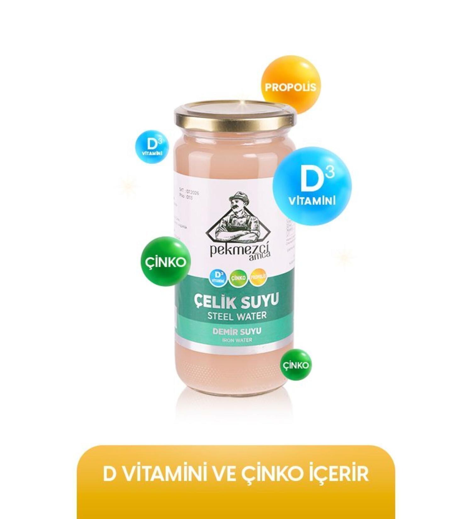 Pekmezciamca Steel Water (with D3 Vitamin Zinc Propolis) 500 ml