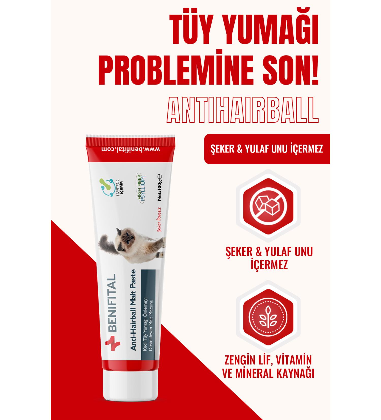 Benifital Malt Paste 100 Gr Prebiotic Malt Paste Supporting Prevention of Cat Hairballs No Added Sugar - Buy Online on GoSupps.com