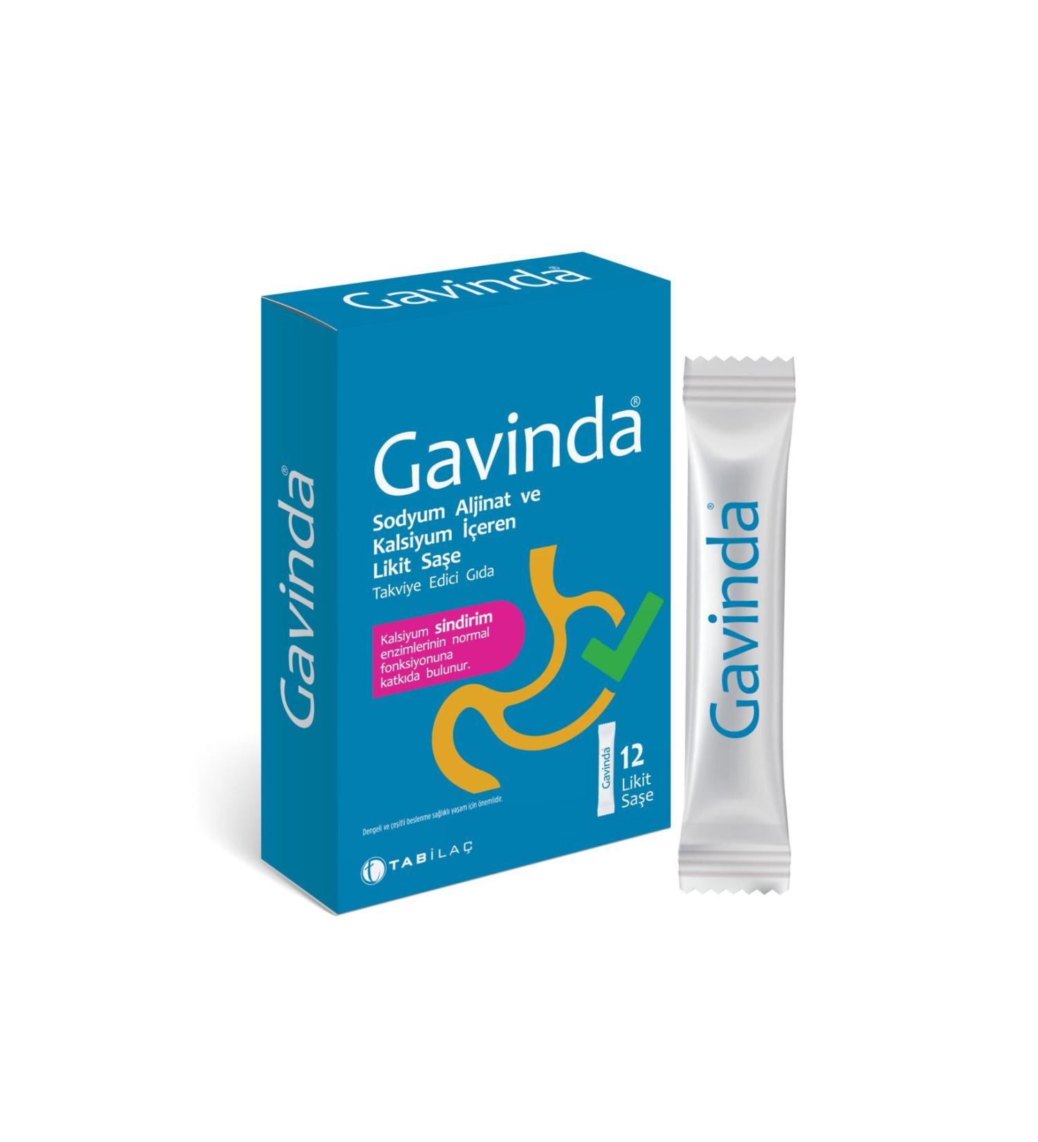 Tab la Gavinda Sodium Alginate and Calcium containing liquid sachet