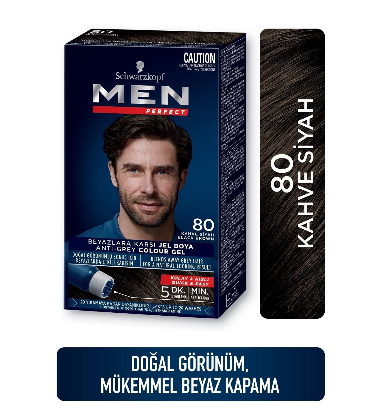 Schwarzkopf Men Perfect Instant White Cover 80 Brown Black