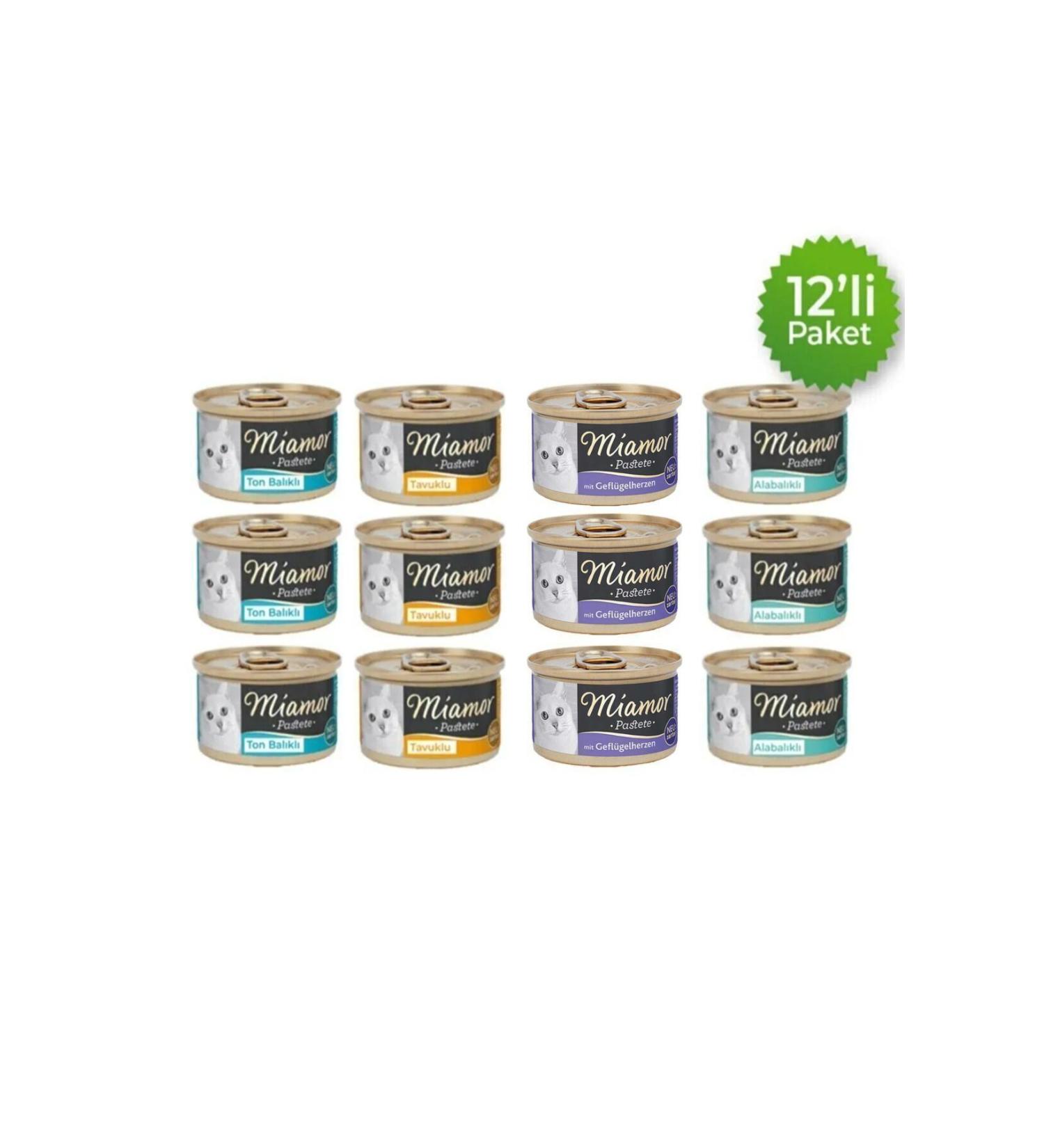 Miamor Pastete Mixed with Rabbit Pheasant Salmon Hearty Trout 12 X 85gr