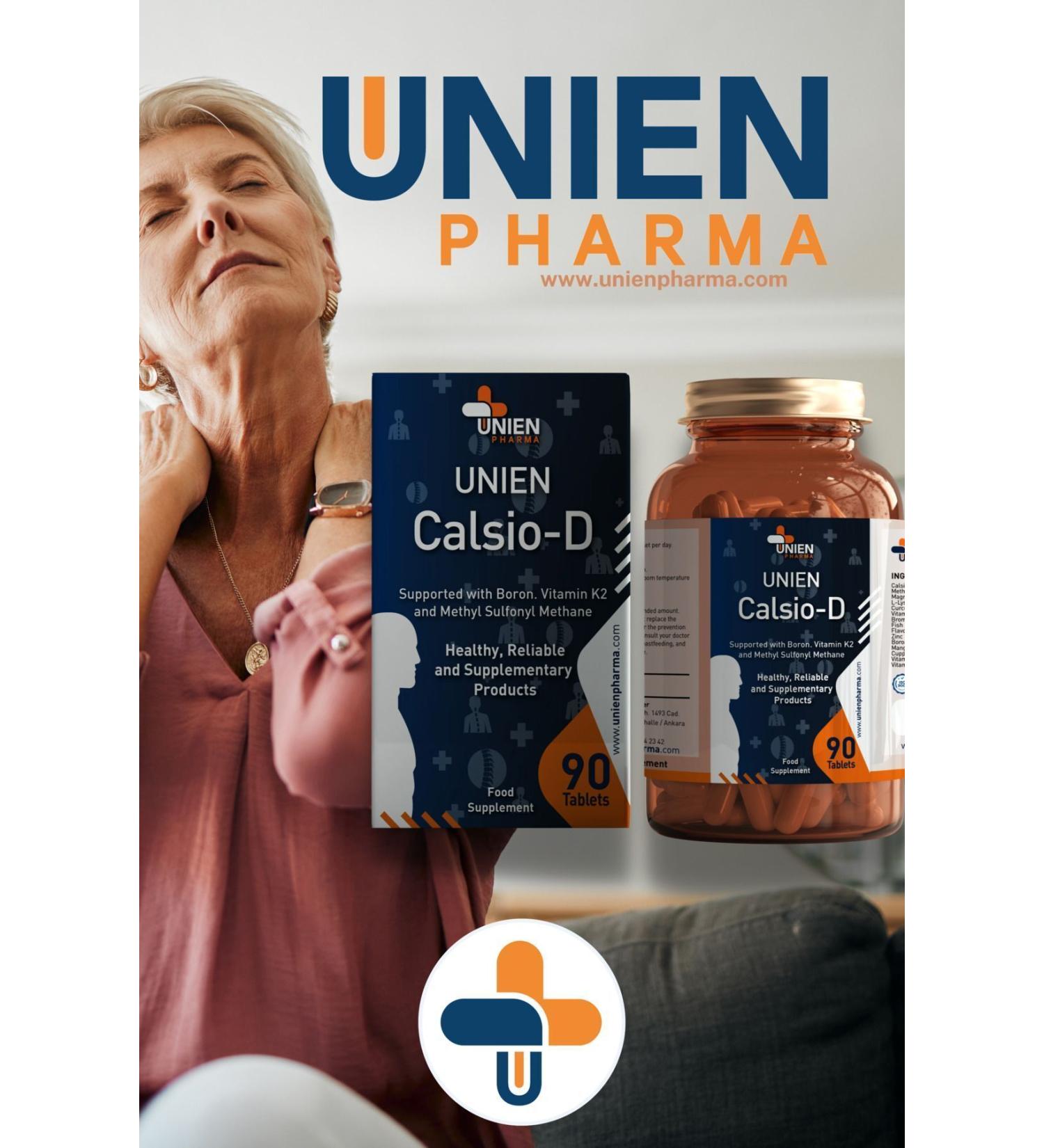 UNIEN Pharma Calsio-d 90 Tablets/Calcium Magnesium Zinc L-lysine Bromelain Vitamin Containing Supplementary Food - Buy Online on GoSupps.com