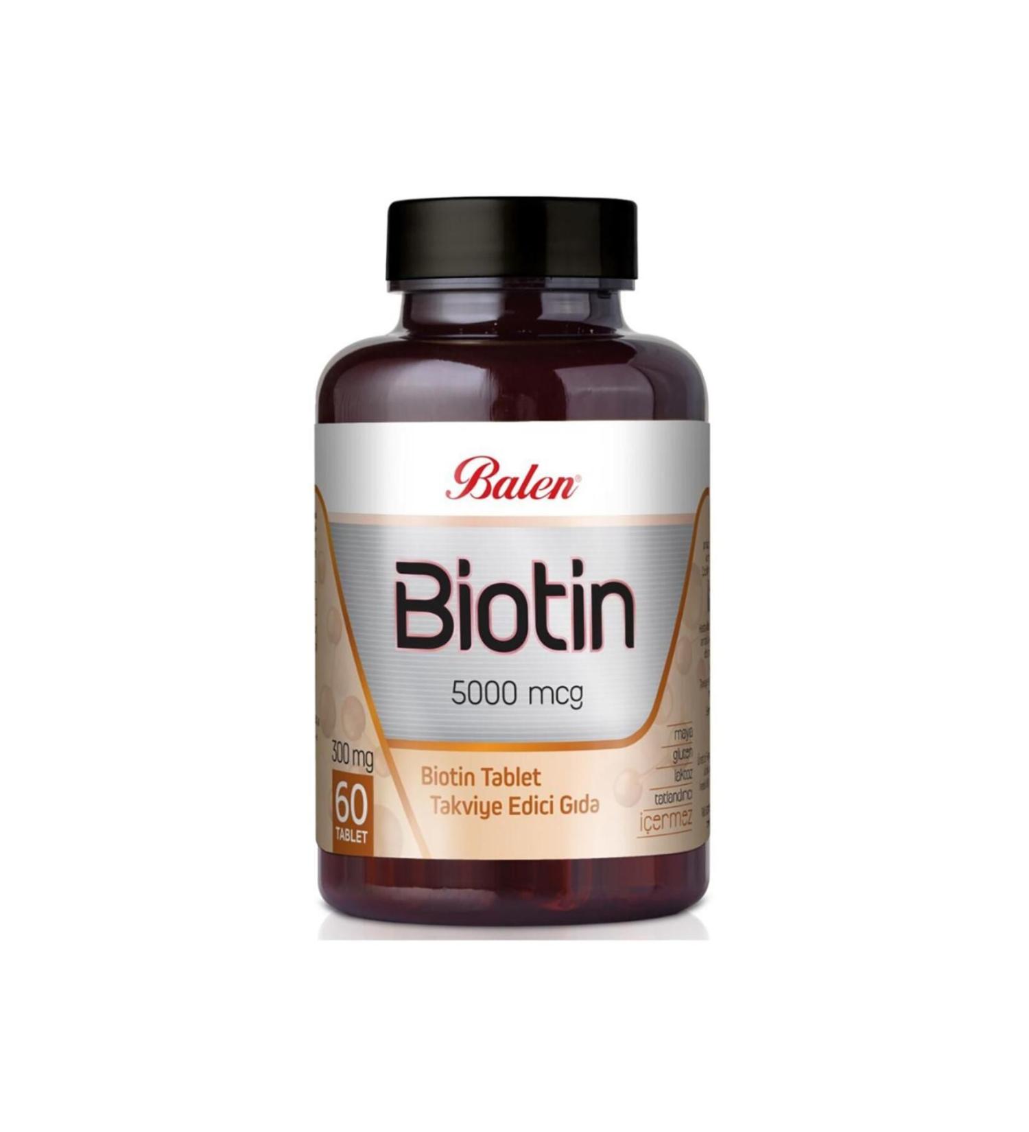 Balen Biotin 300 Mg 60 Tablets Food Supplement