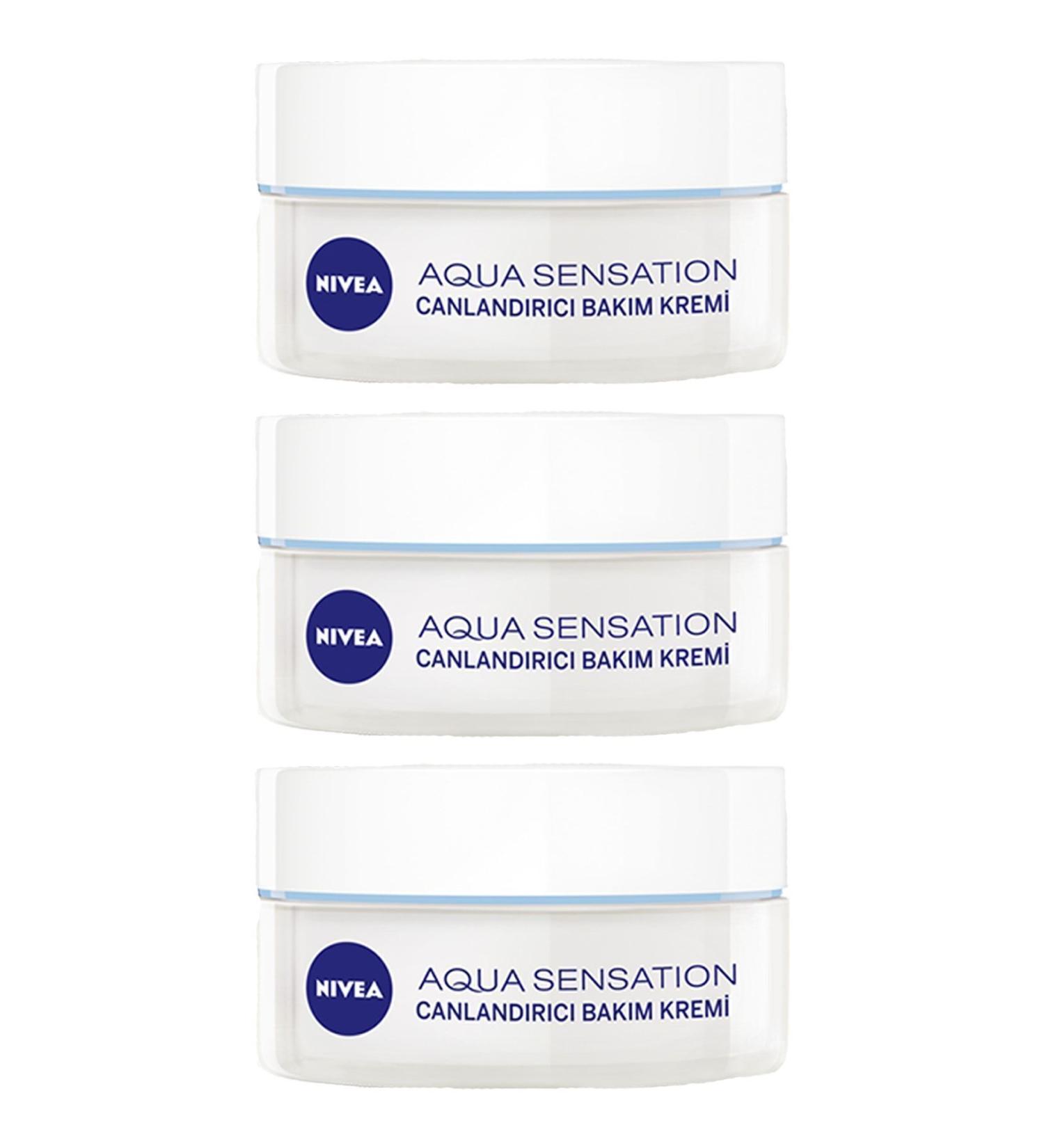 NIVEA Aqua Sensation Cucumber Extract Revitalizing Care Cream 50 Ml X 3 Pieces