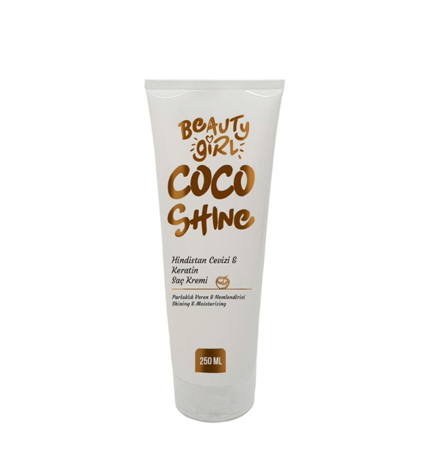 beauty girl SHINE MOISTURIZING COCONUT KERATIN REPAIR HAIR CONDITIONER 250ML