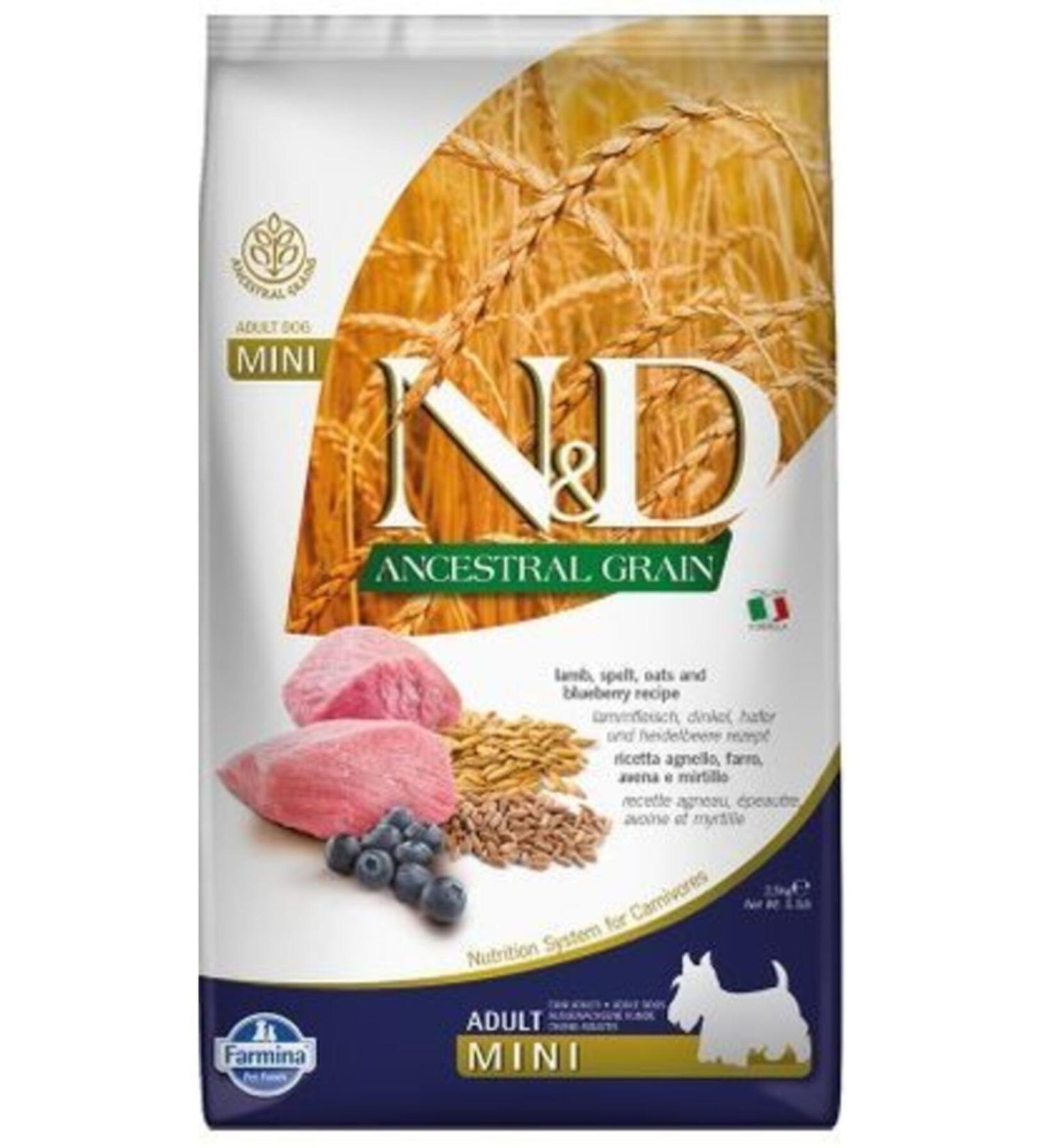 N & D 2.5 kg Low Grain Lamb Blueberry Adult Mini Dog Food