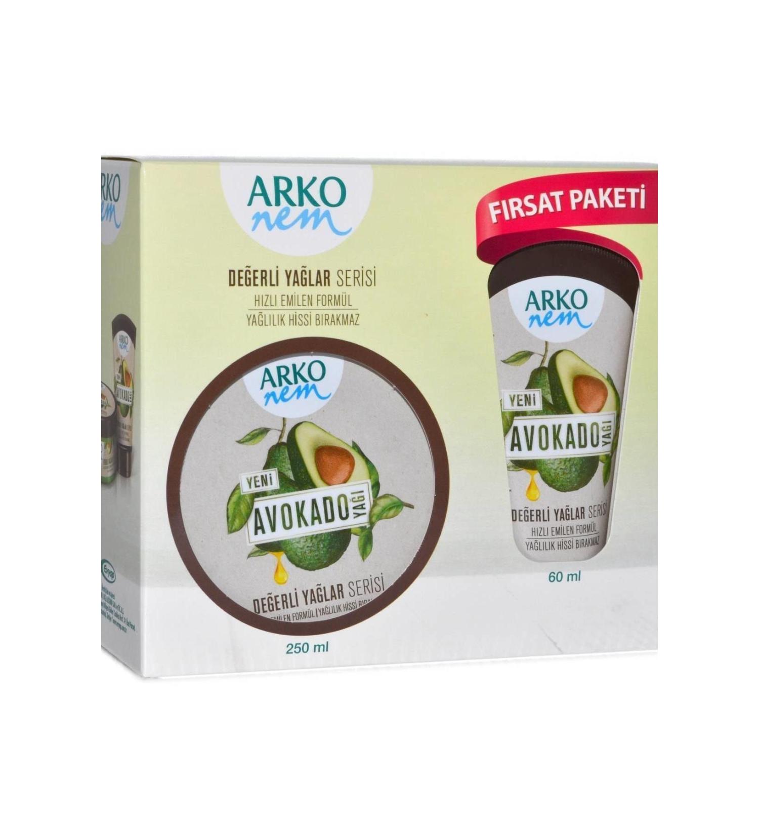 Arko Nem Cream 250 Ml + 60 Ml Opportunity Package Avocado Oil 8690506498511 Face Cream