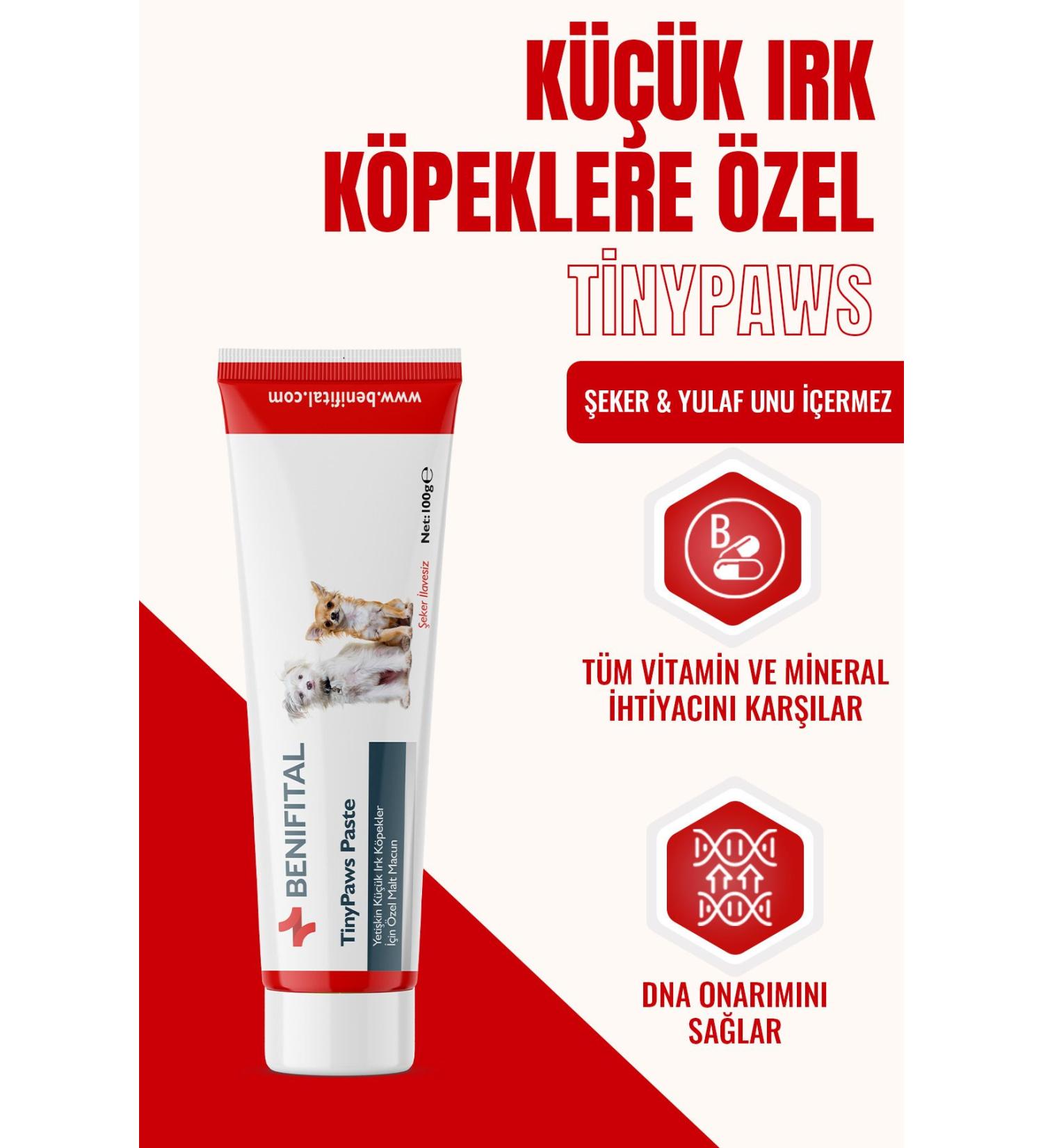 Benifital TinyPaws Sugar-Free Multivitamin and Reward Premium Malt Paste for Adult Small Breed Dogs - Buy Online on GoSupps.com