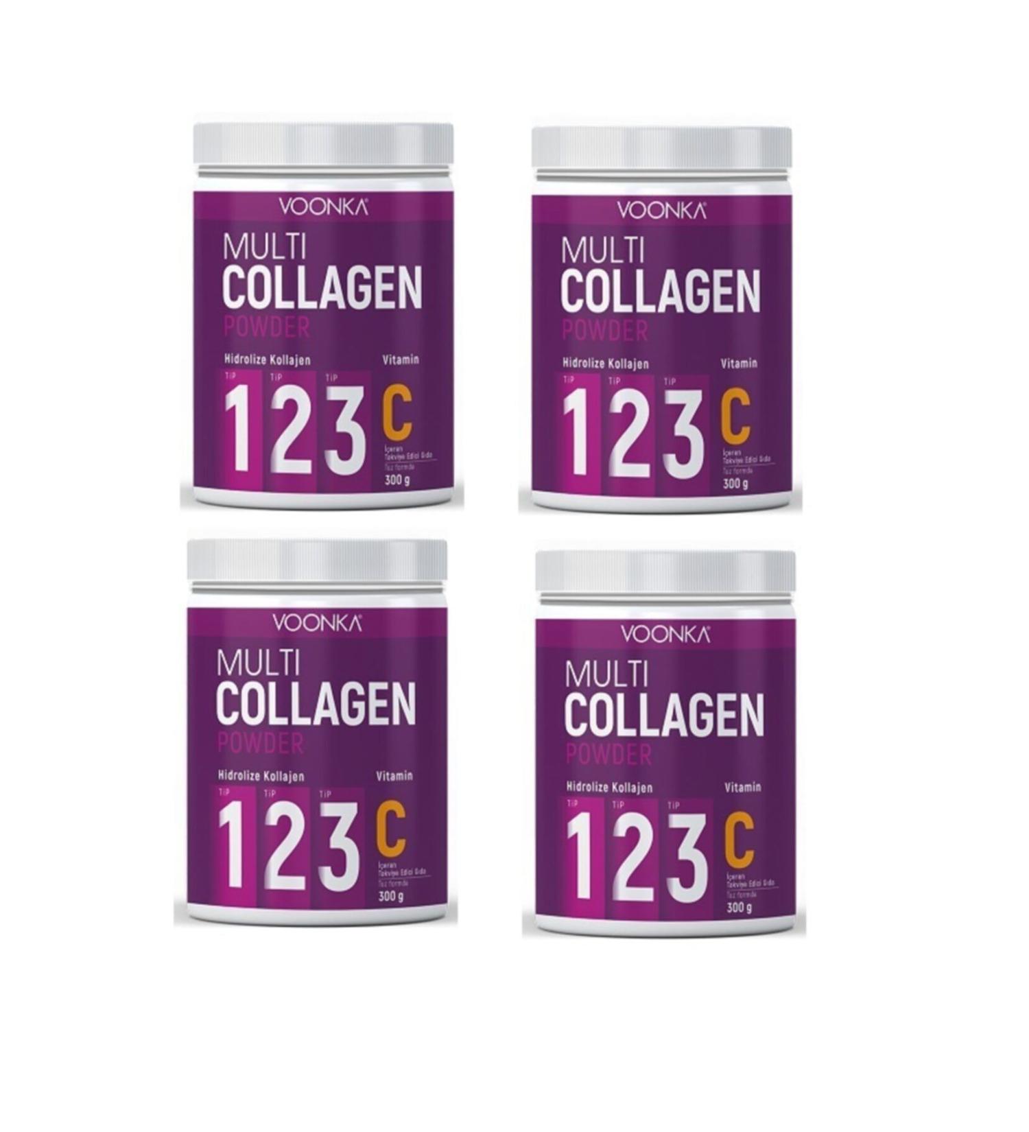 Voonka Type 1 type 2 type 3 Hydrolyzed Collagen 300 Gr X4 Pieces - Buy Online on GoSupps.com