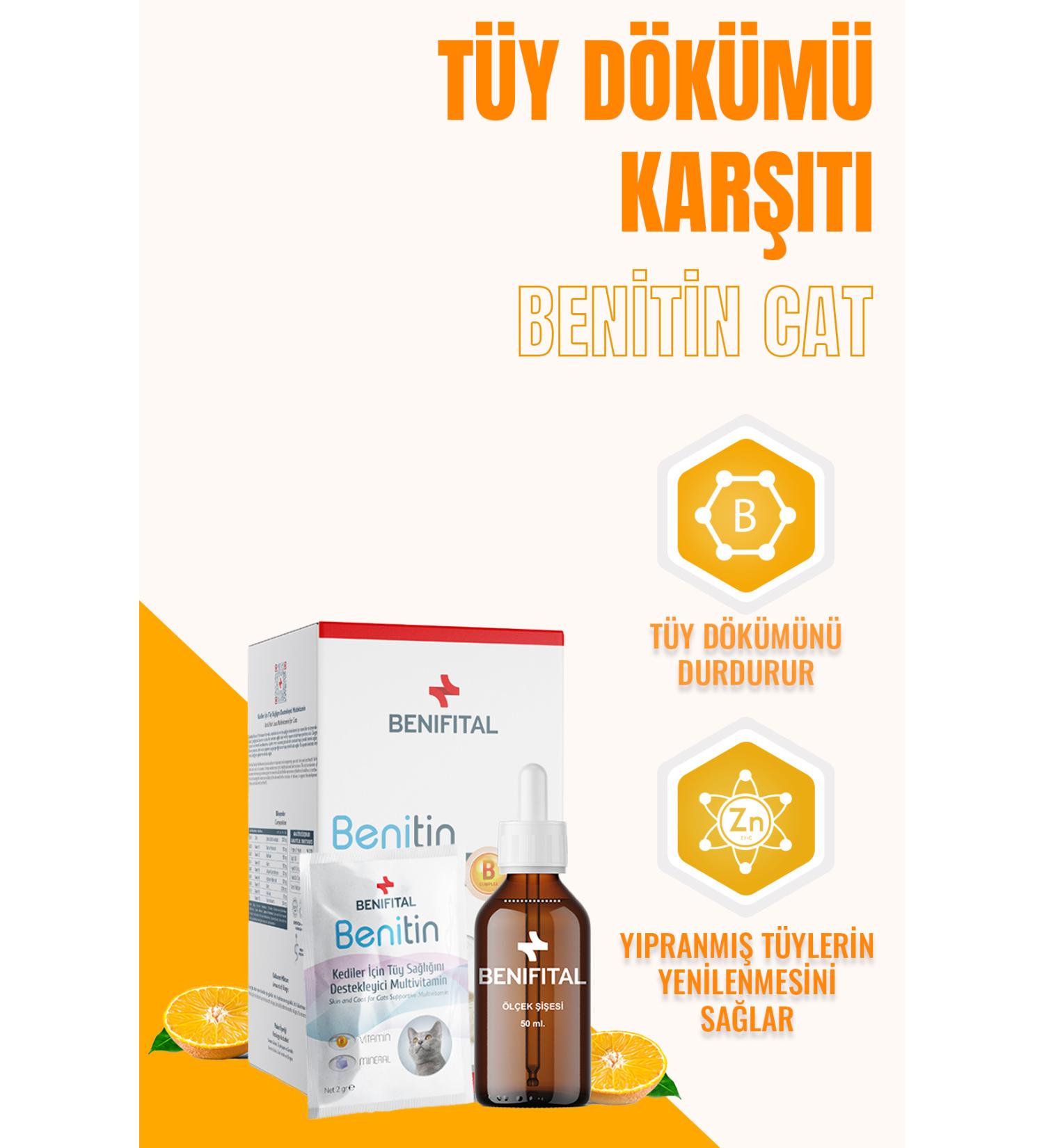 Benifital Benitin Cat Hair Health Support Multivitamin Cat Hair Loss Prevention Drops Biotin - Buy Online on GoSupps.com