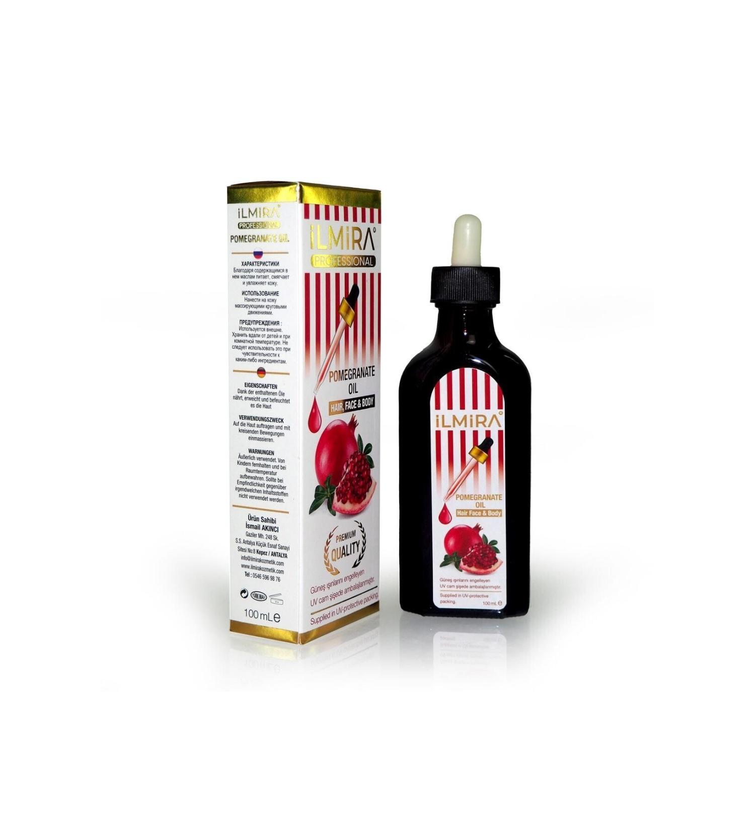 ilmira Pomegranate Oil Hair Face Body 100 ml - Hair Face and Body Oil | Pomegranate Oil Hair Face Body - Buy Online on GoSupps.com