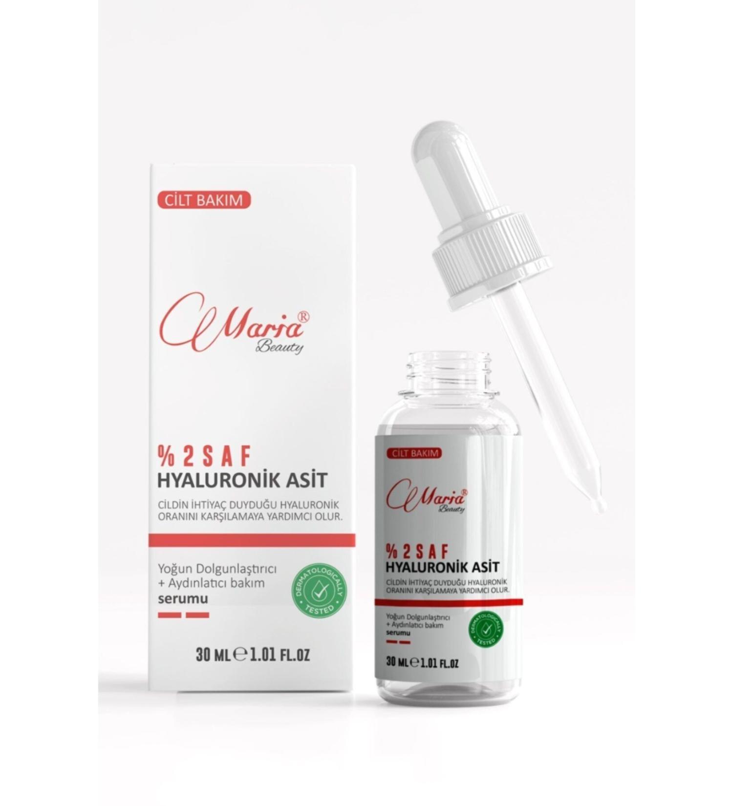 MARIA BEAUTY Skin Serum 2% Pure Hyaluronic Acid - Intense Plumping and Brightening Effective Skin Serum - Buy Online on GoSupps.com