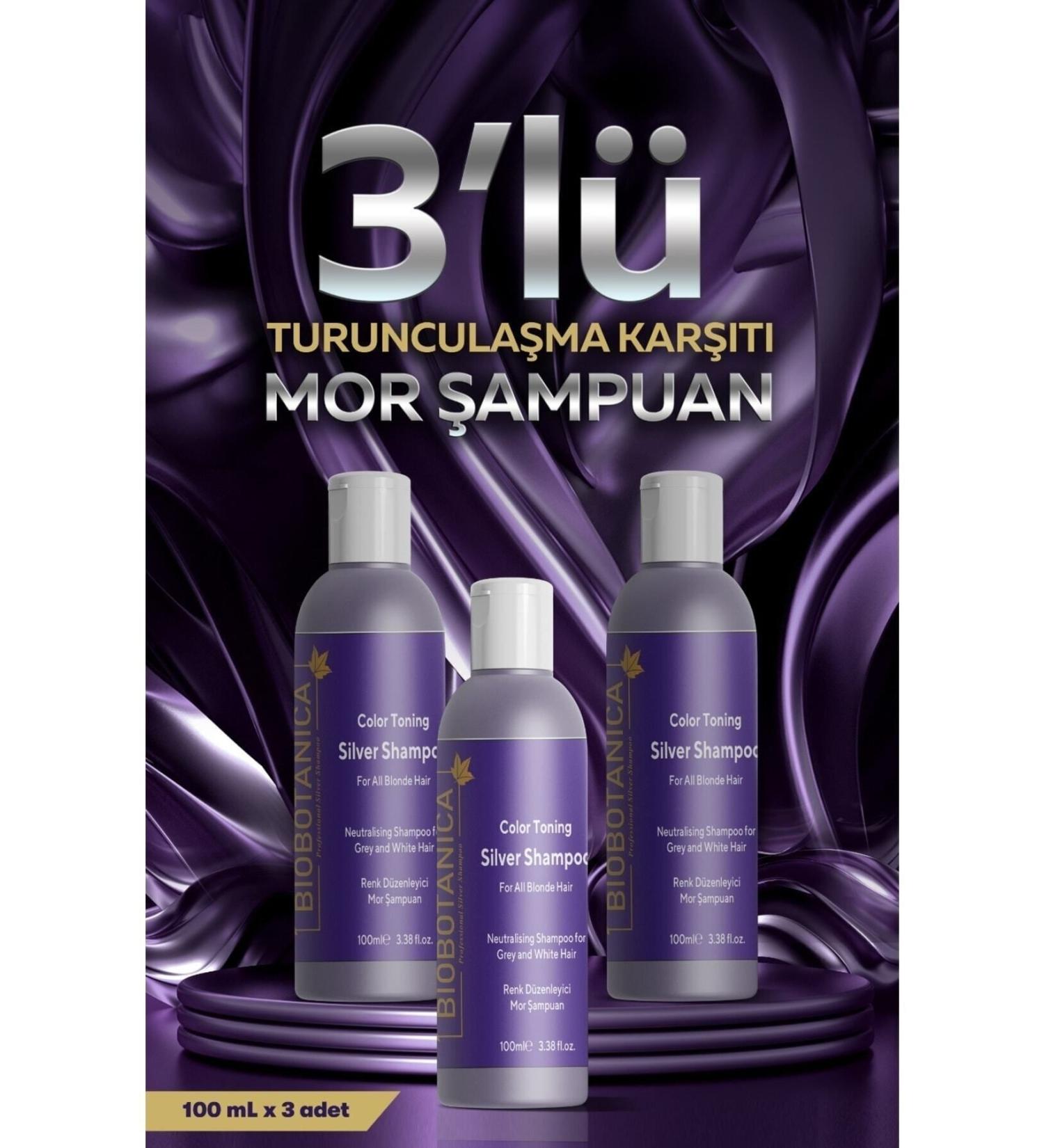 Biobotanica Silver Anti-Orange Purple Shampoo 3 X 100 Ml (3 Pieces)