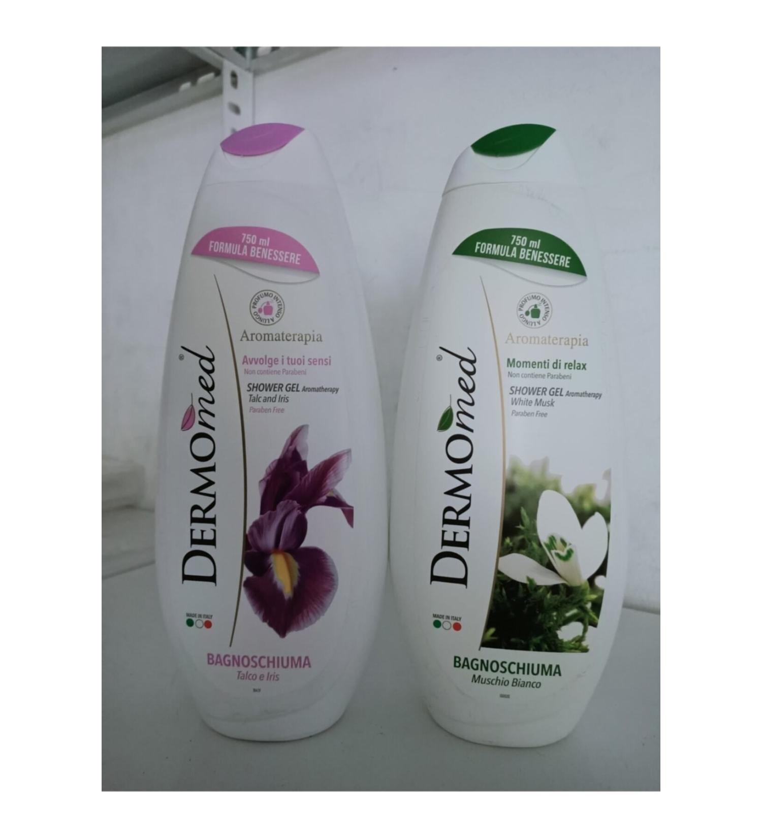 Dermomed 2-Pack Shower Gel 2x750 ml (POWDER&IRIS FLOWER AROMA THERAPY AND WHITE MUSK AROMA THERAPY)