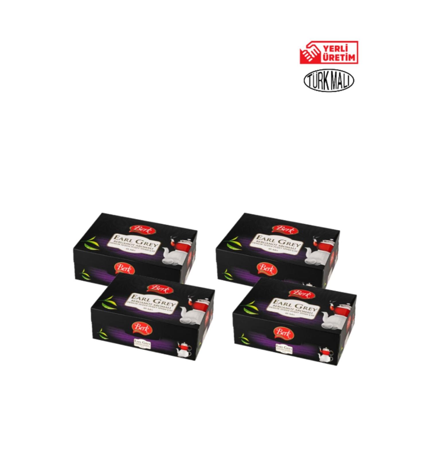 Berk Black Tea Teapot Teabag Earl Grey Bergamot Flavored 48 x 4 Pack