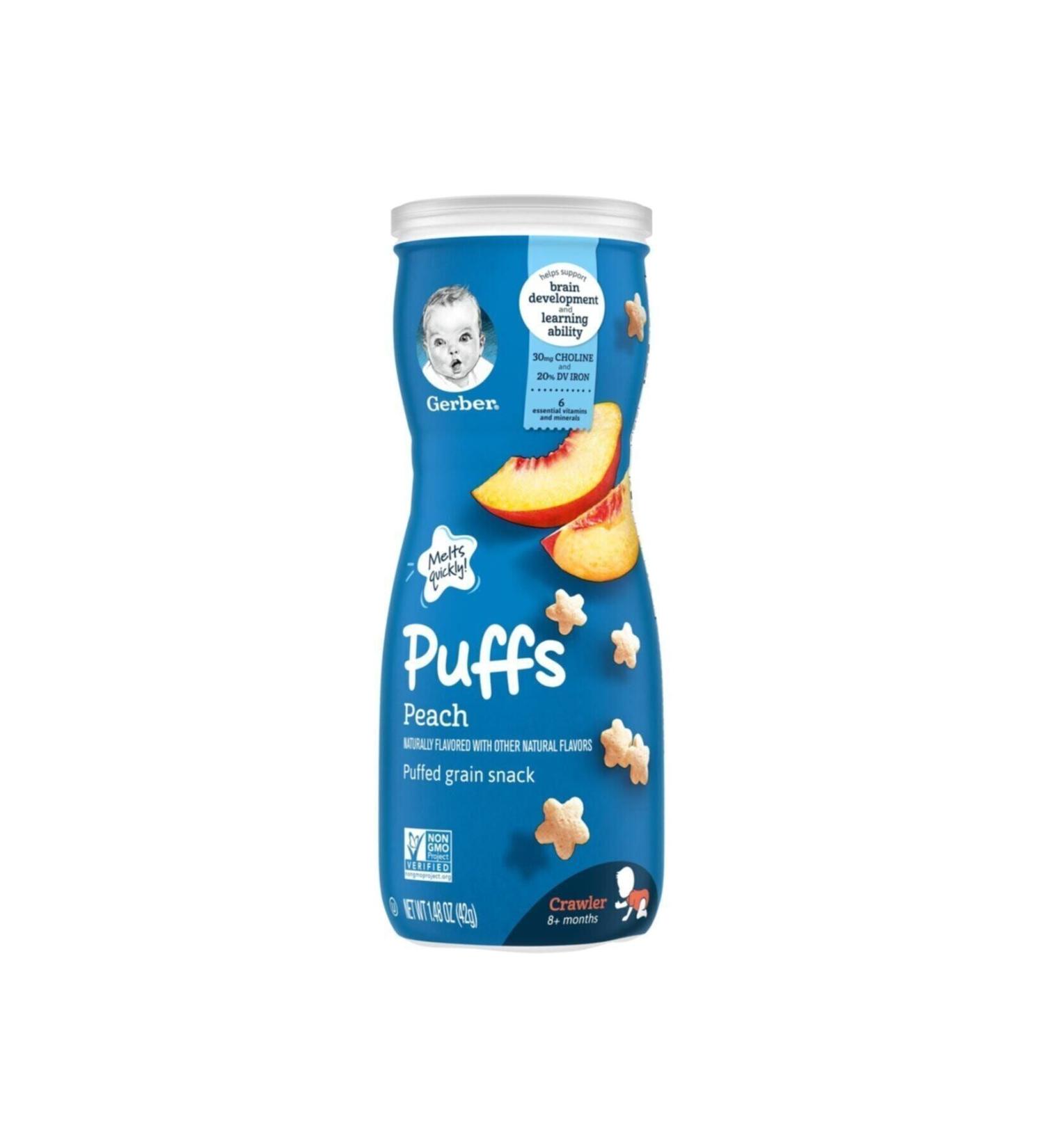 Gerber Puffs Peach Snack 42 Gr. - Buy Online on GoSupps.com