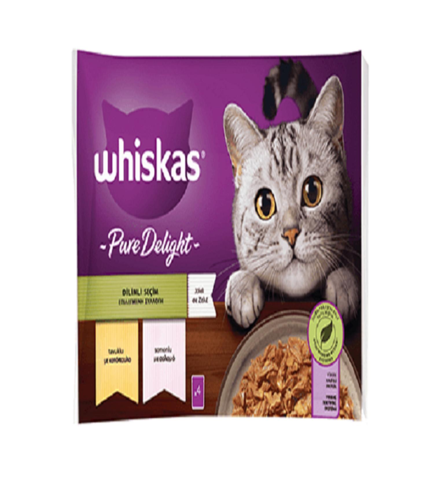 Whiskas Salmon and Chicken Casserole Meat Varieties 4X85 gr (13 Packs 52 Single Pieces)