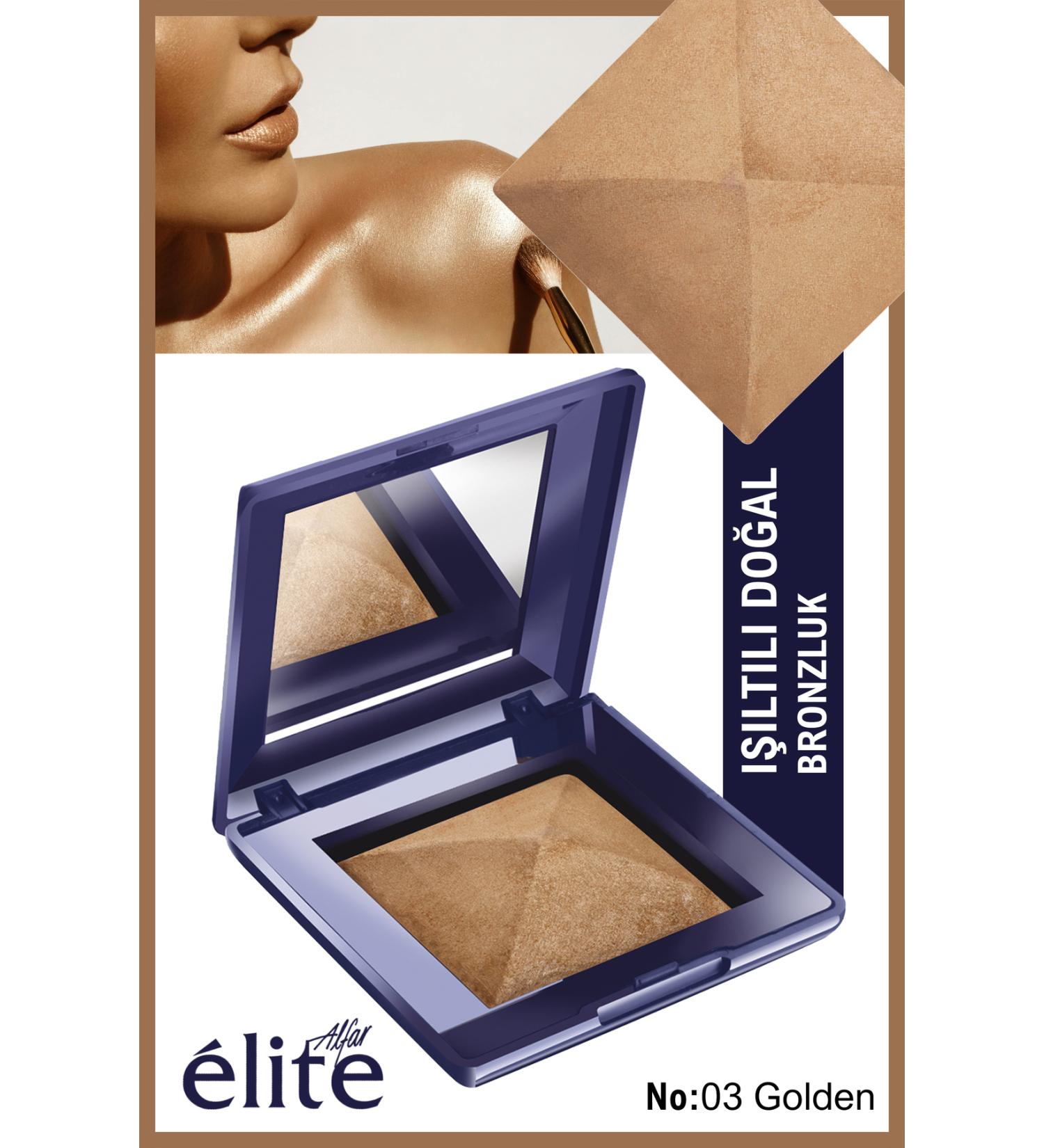 Alfar lite Elite Bronzing Powder Bronzing Powder - Shiny Natural Look - Gold Bronze