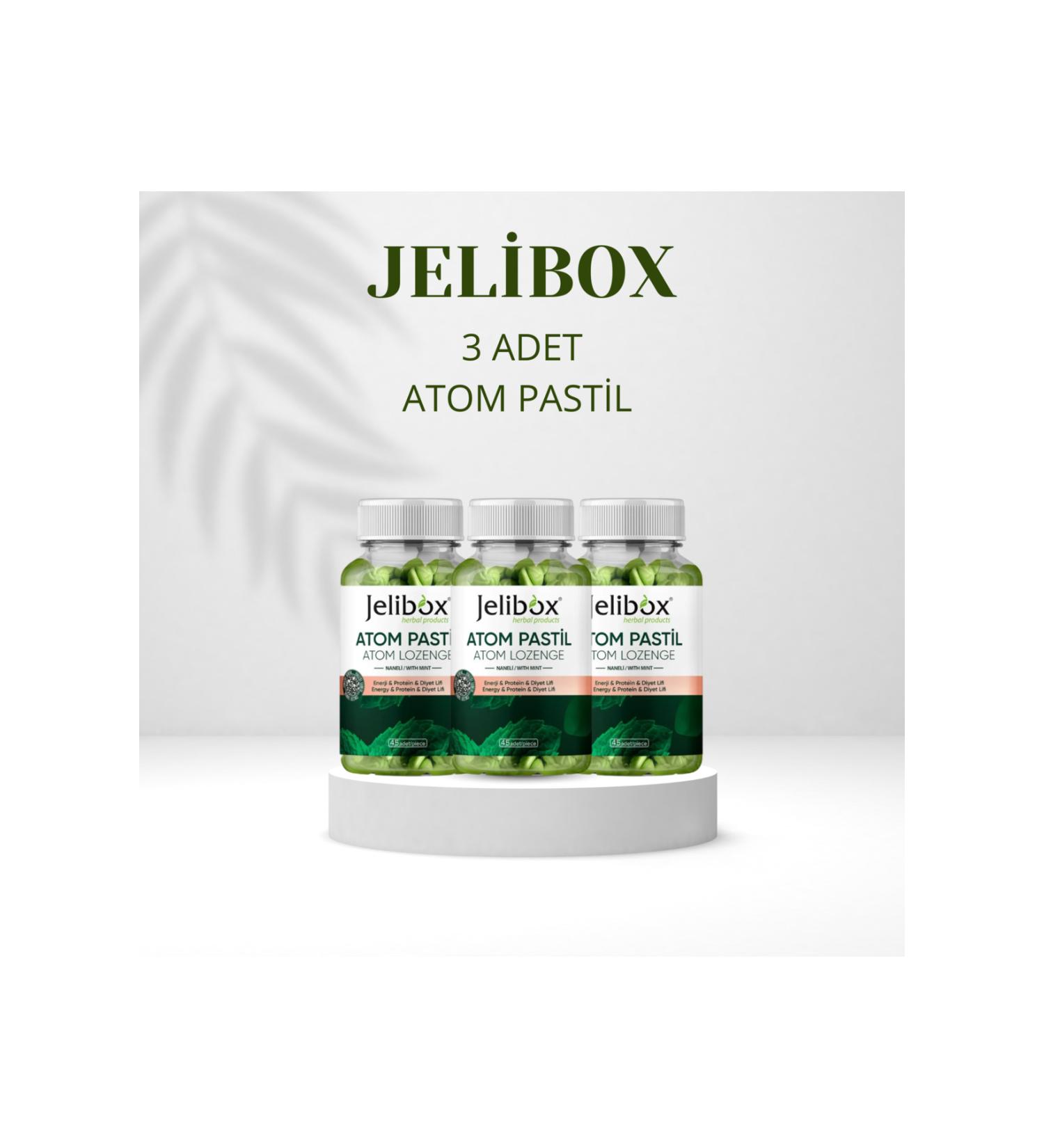 Jelibox Atom Pastil Atom Lozenge Mint 45 Pieces ( 3 PCS )