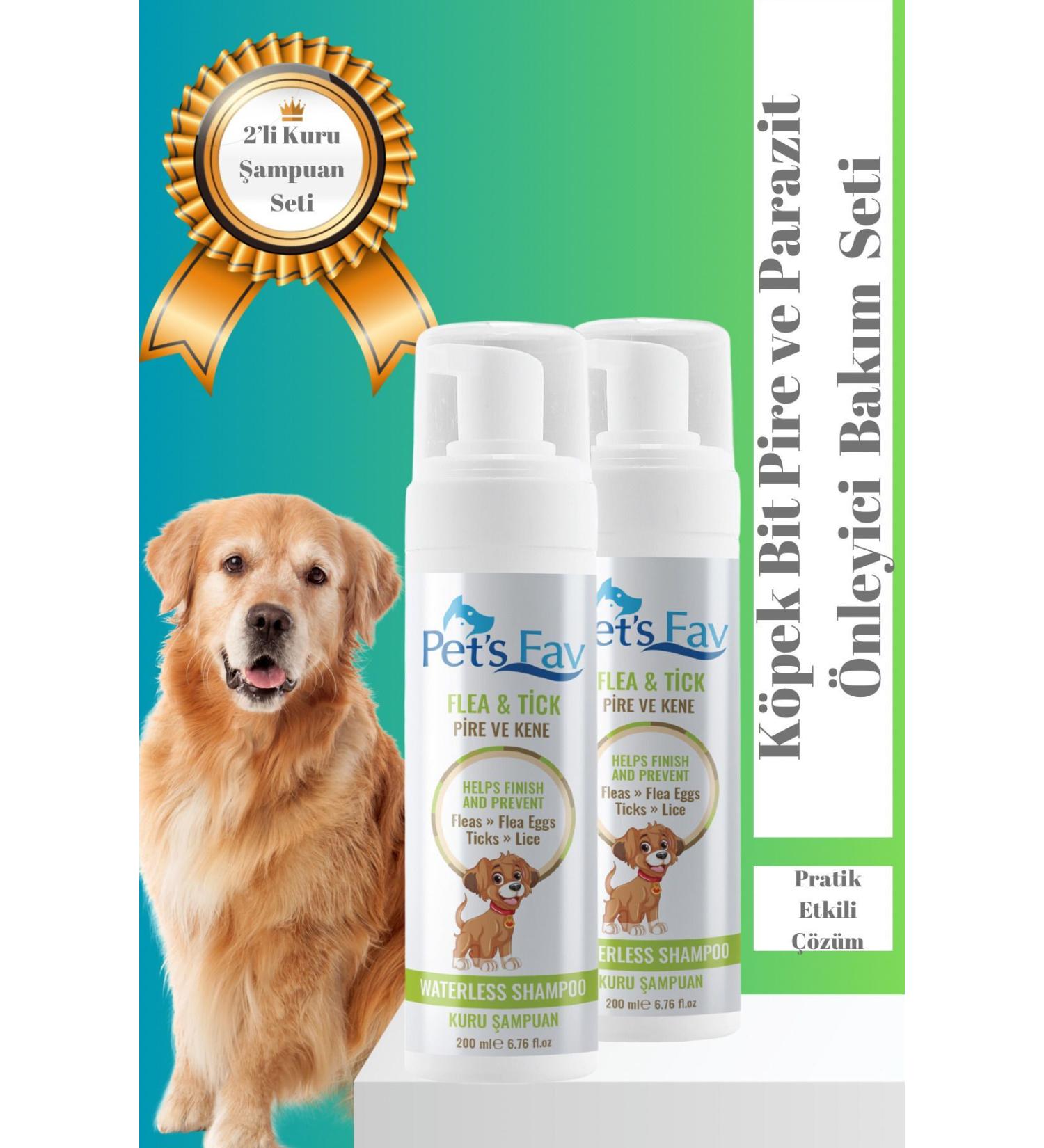 Pets Fav 2-Piece Dog Flea Tick and Parasite Preventive Dry Foam Shampoo Set - Buy Online on GoSupps.com