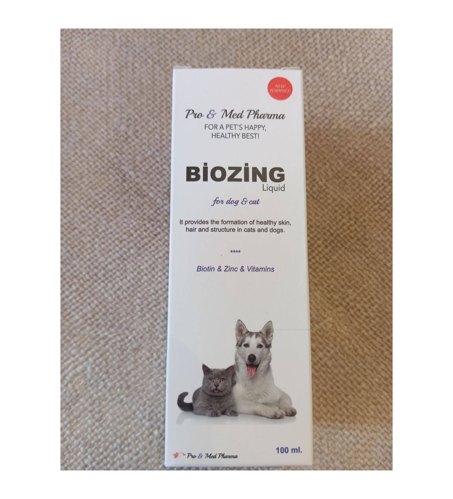 B OZ NG Biozing cat and dog hair loss prevention and vitamin support 100 ml