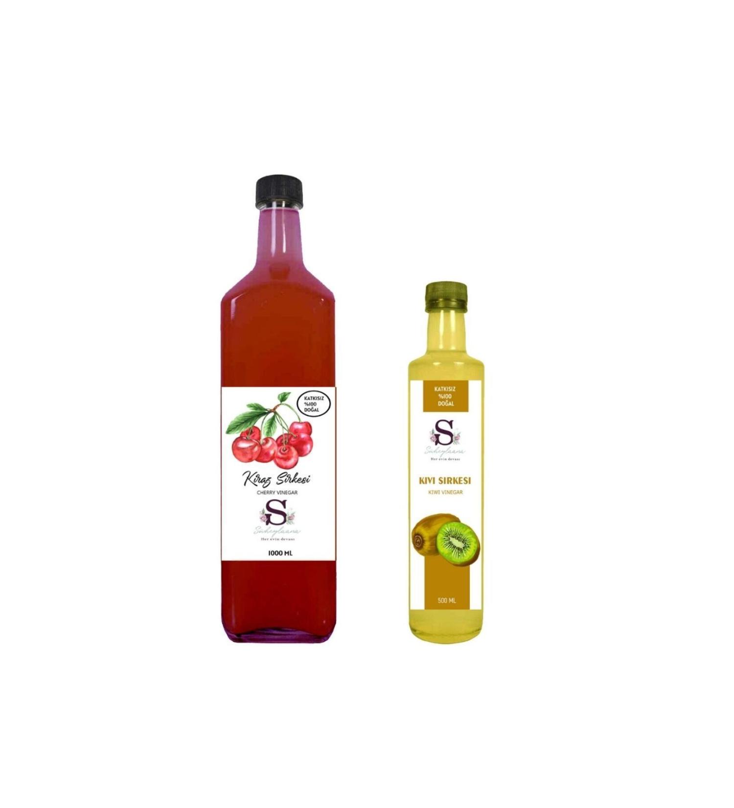 Suheylaana Natural Cherry Vinegar 1000 Ml - Natural Kiwi Vinegar 500 Ml