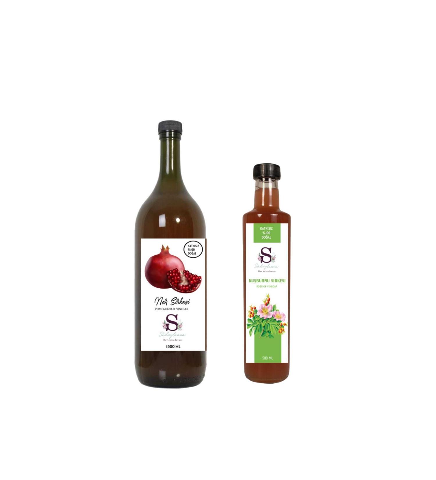 S heylaana Natural Black Grape Vinegar 1500 Ml - Natural Rosehip Vinegar 500 Ml