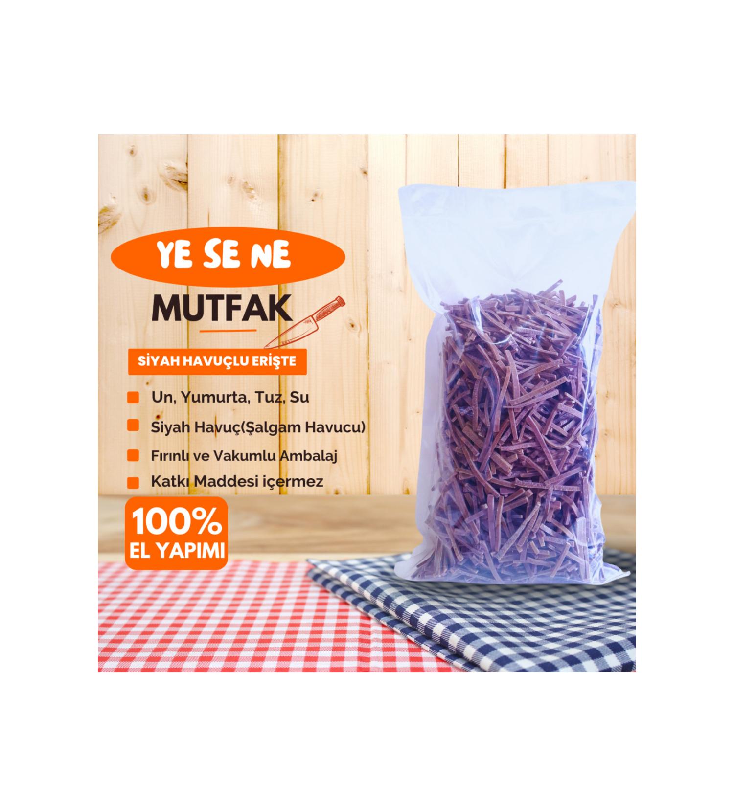 Ye Se Ne Mutfak Natural Additive-Free Handmade Black Carrot (Turnip Carrot) Noodles 1kg