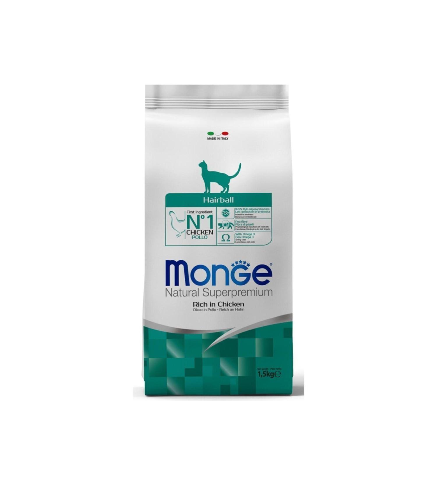 Monge Hairball Chicken Cat Food 1.5 Kg