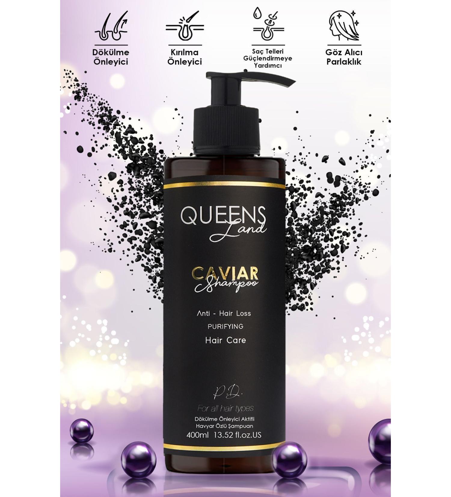 Queensland Pinar Donmez Anti-Hair Loss and Fast Growth Supporting Biotin & Caviar Essence Shampoo 400ml - Buy Online on GoSupps.com