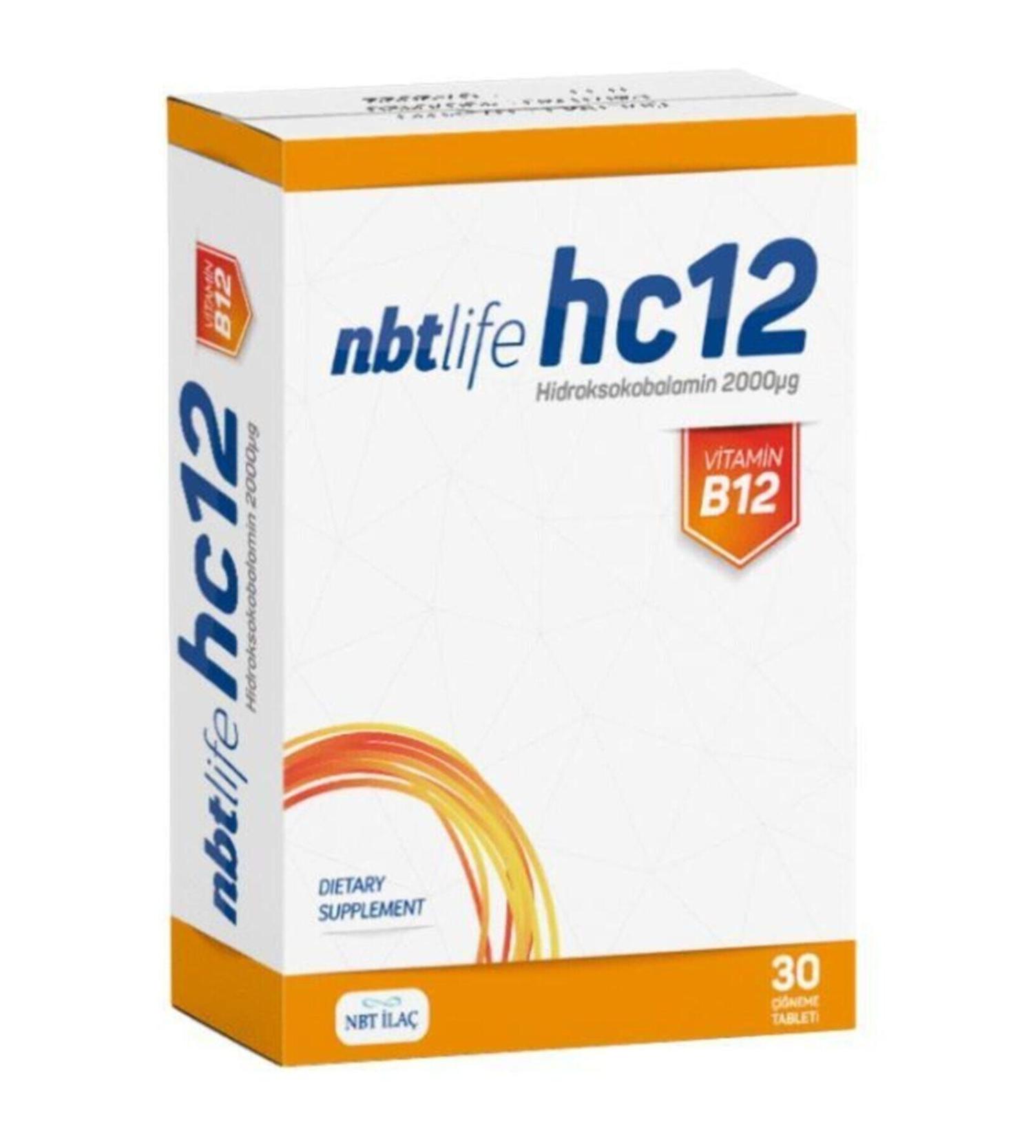 Nbt Drug Nbt Life Hc12 Hydroxocobalamin Chewable 30 Tablets