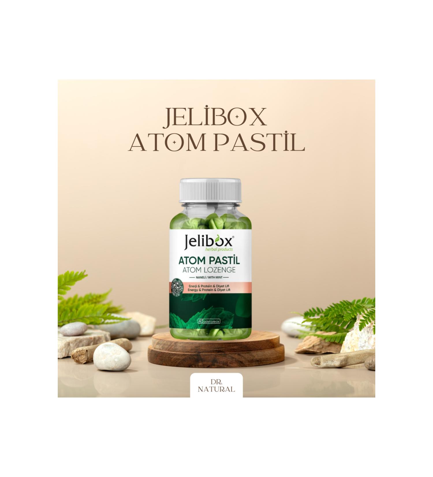 Jelibox Atom Pastil Atom Lozenge Mint 45 Pieces