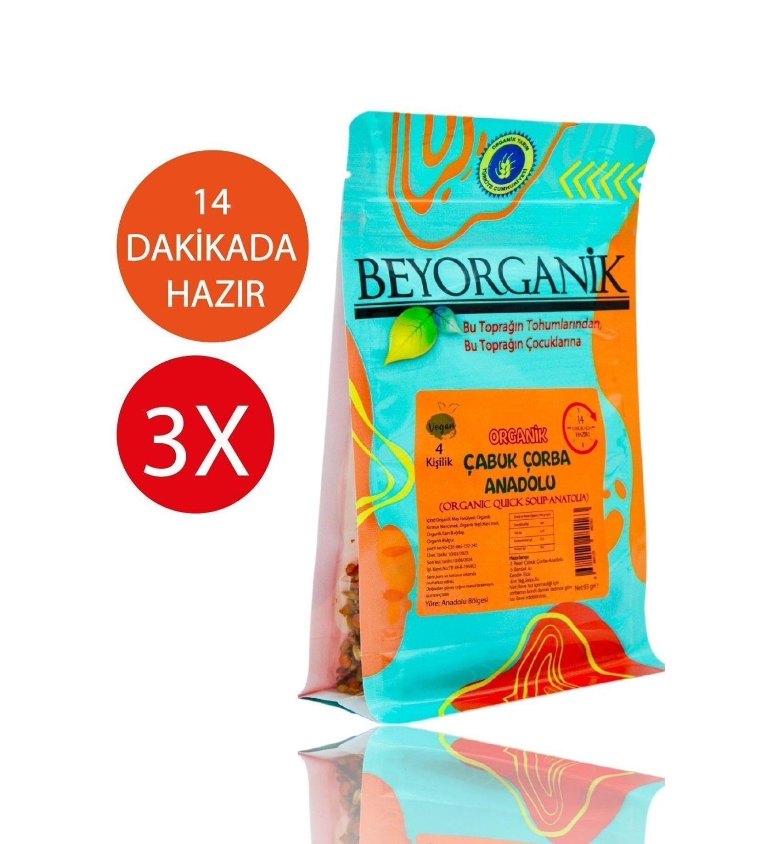 BEYORGANIK Organic Quick Soup Anatolian 93gr 3-Pack Ready in 14 Minutes - Buy Online on GoSupps.com