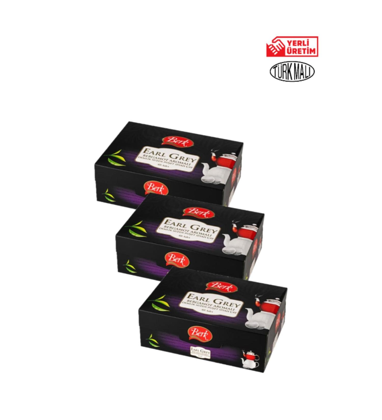 Berk Black Tea Teapot Teabag Earl Grey Bergamot Flavored 48 x 3 Packs