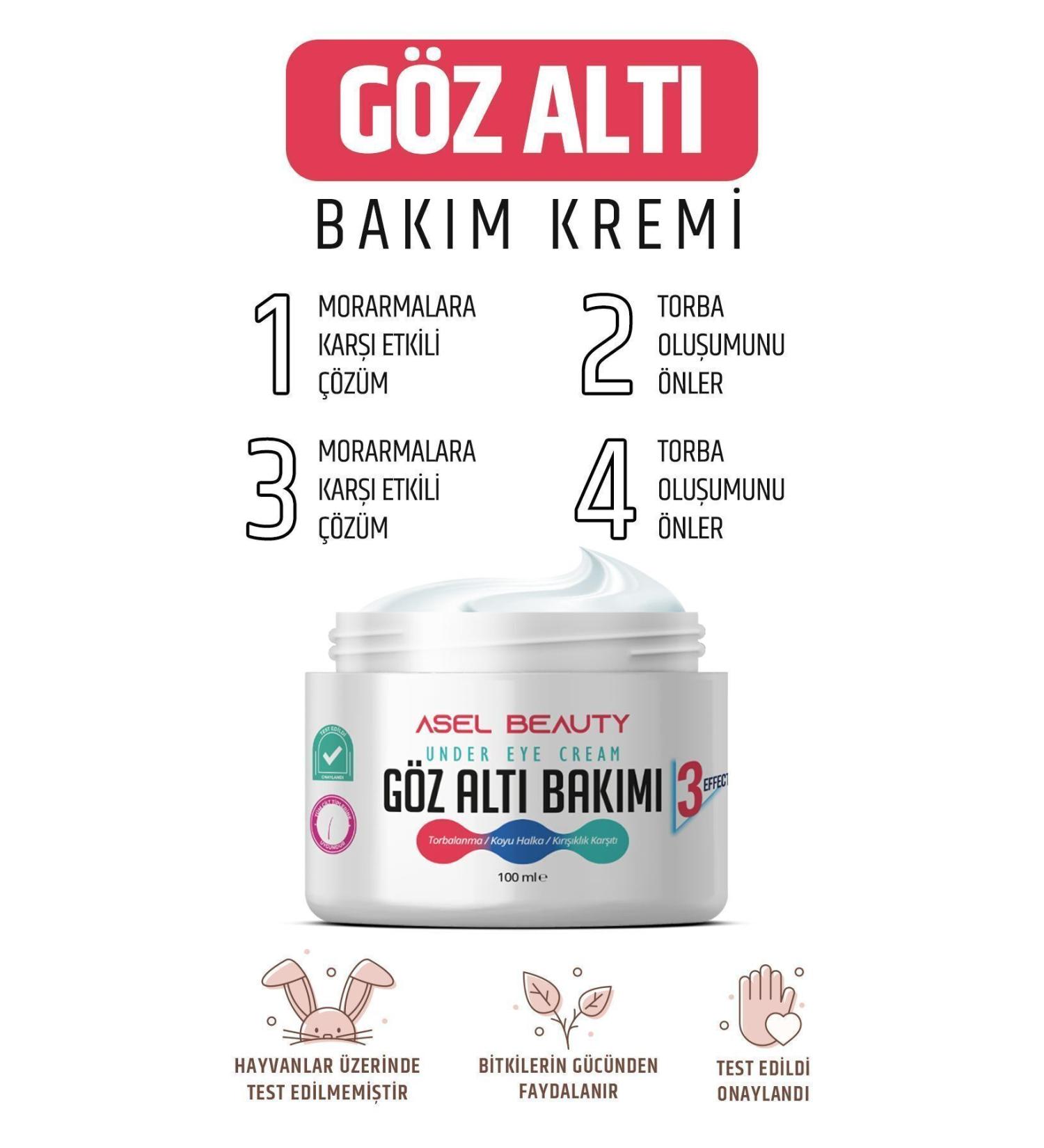 AselBeauty Under Eye Cream Anti-Puffiness Wrinkle and Dark Circle Moisturizer Anti-Acne 100 Ml - Buy Online on GoSupps.com