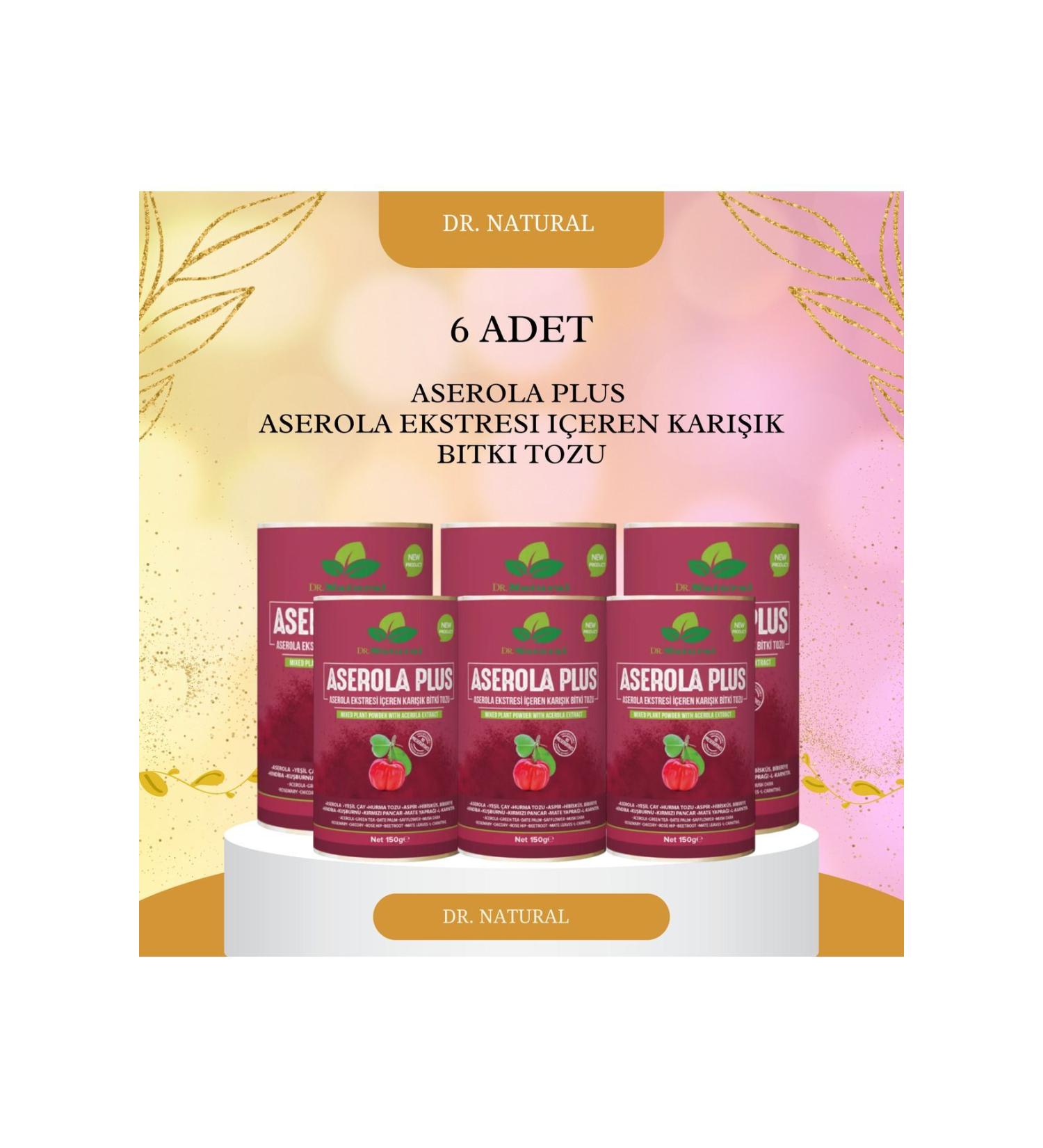 DRNATURAL 6 Pieces Acerola Plus Mixed Plant Powder Containing Acerola Extract 150 Gr. - Buy Online on GoSupps.com
