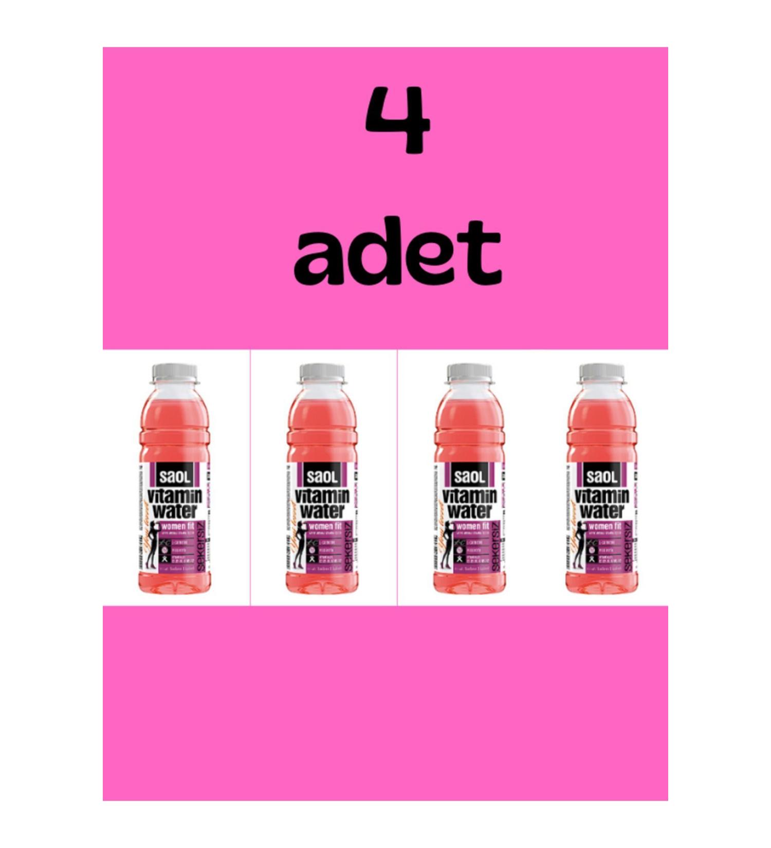 Saol 4 PIECES SAOL WATER WOMEN FIT 500 ML WATER WITH VITAMINS AND MINERALS