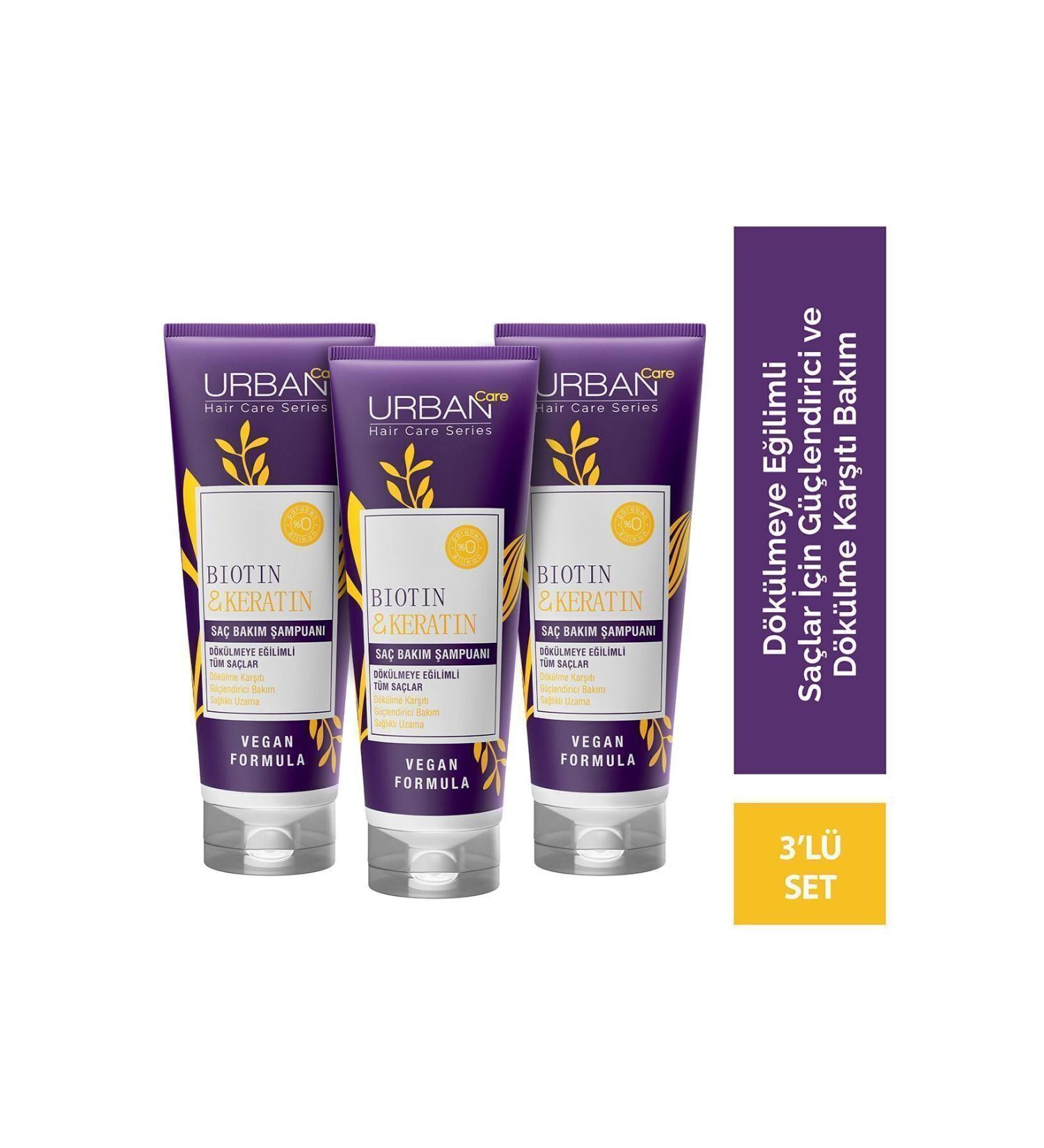 Urban Care Biotin & Keratin Hair Care Shampoo X3 Advantageous Set