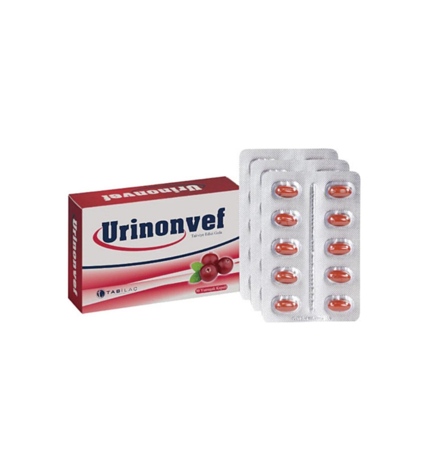 Tab la Urinonvef Cranberry Food Supplement 30 Capsules