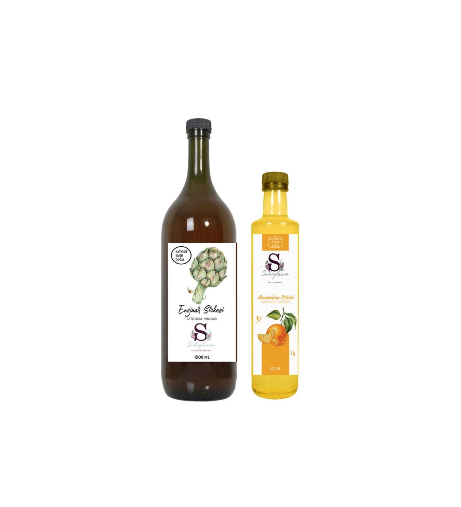 S heylaana Natural Artichoke Vinegar 1500 Ml - Natural Tangerine Vinegar 500 Ml
