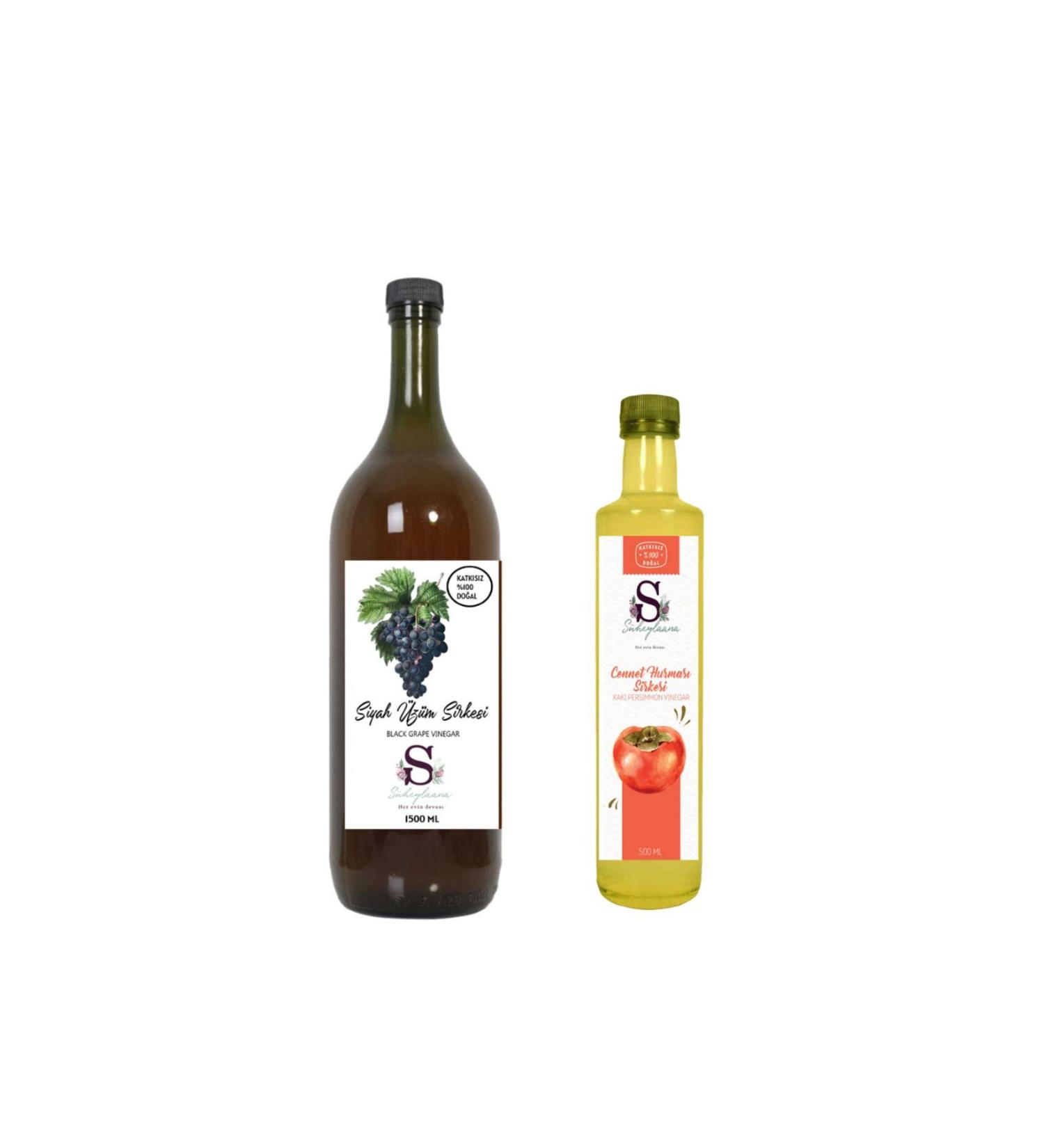 S heylaana Natural Black Grape Vinegar 1500 Ml - Natural Persimmon Vinegar 500 Ml
