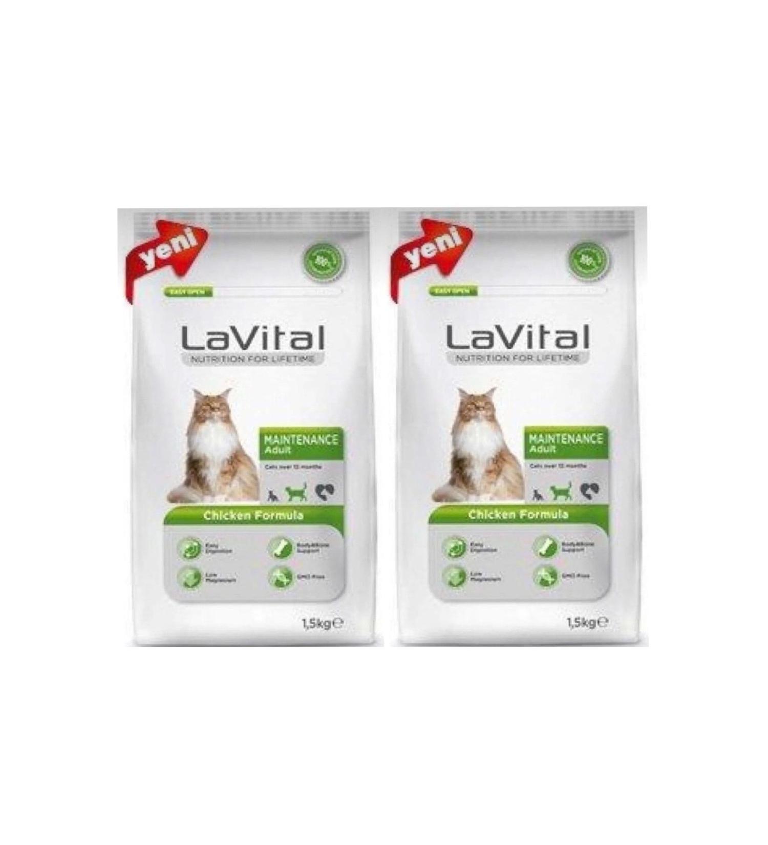 La Vital X 2 Pieces Lavital Chicken Adult Cat Food - 1.5 Kg