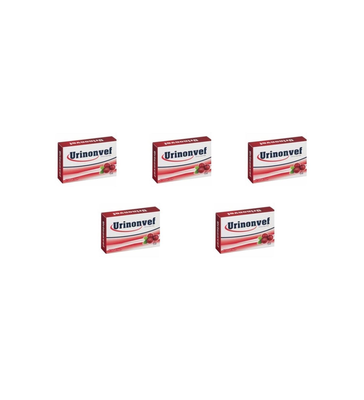 Tab la Urinonvef Cranberry 30 Capsules 5 Pack
