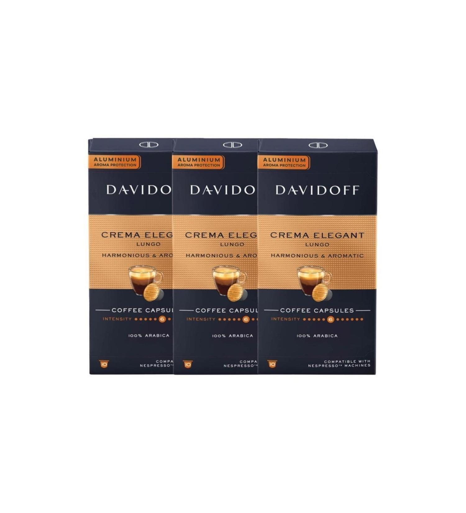 Davidoff Crema Elegant Lungo Harmonious & Aromatic Aluminium Capsule Coffee 3x10