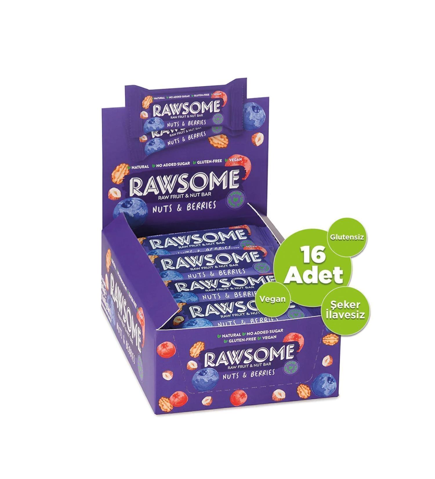 Rawsome Forest Fruit Gluten Free and Vegan Nut Bar 40g X 16 Pieces - Buy Online on GoSupps.com